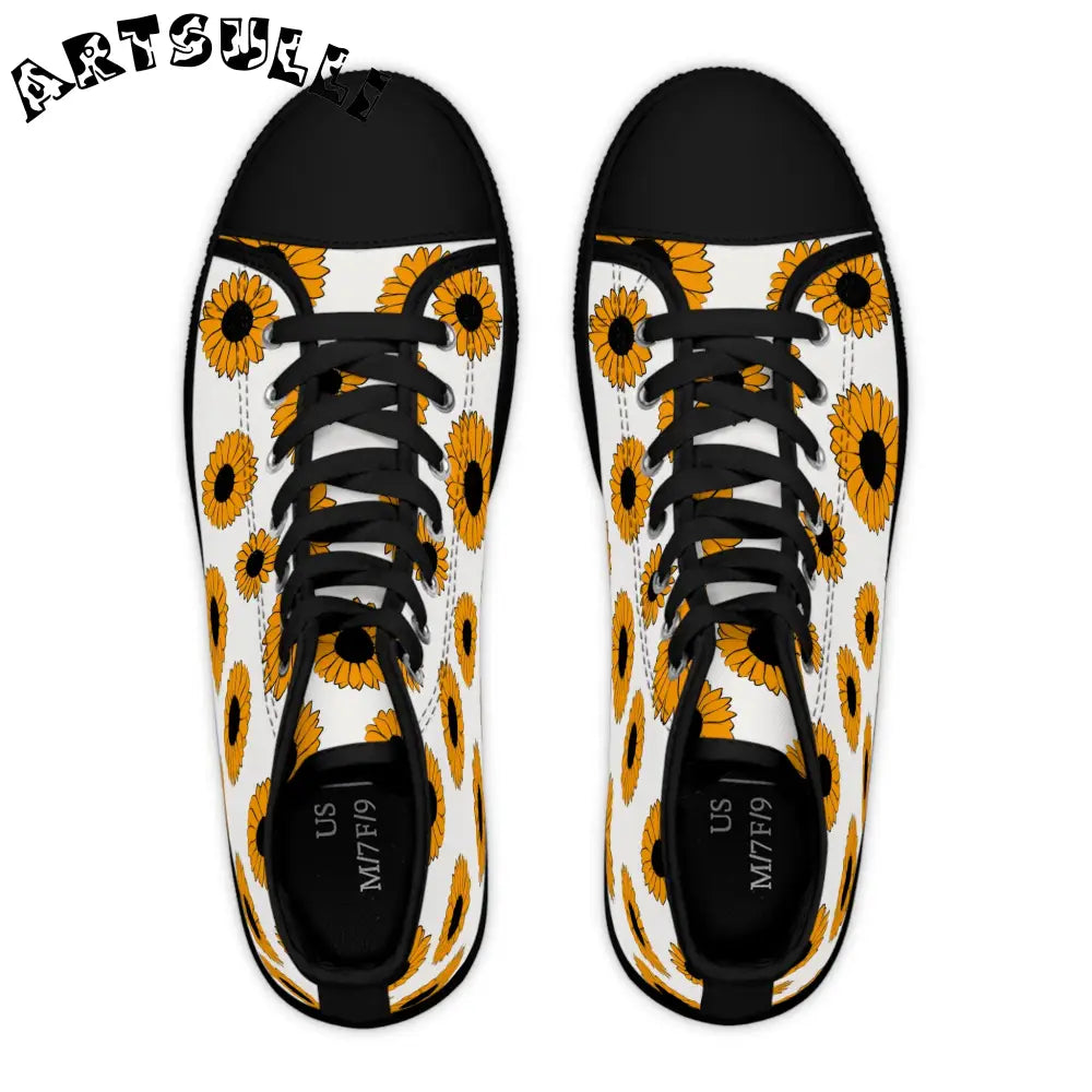 JAKKOUTTHEBXX Sunflowers Women’s High Top Sneakers JAKKOUTTHEBXX