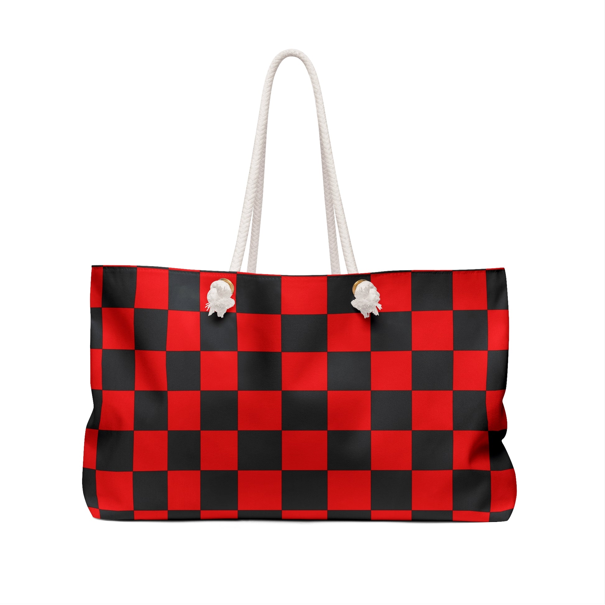 Checkerboard Red and Black Weekender Bag, Artsulli - Art is Long, Life is Short, Bags, , , , , , , 