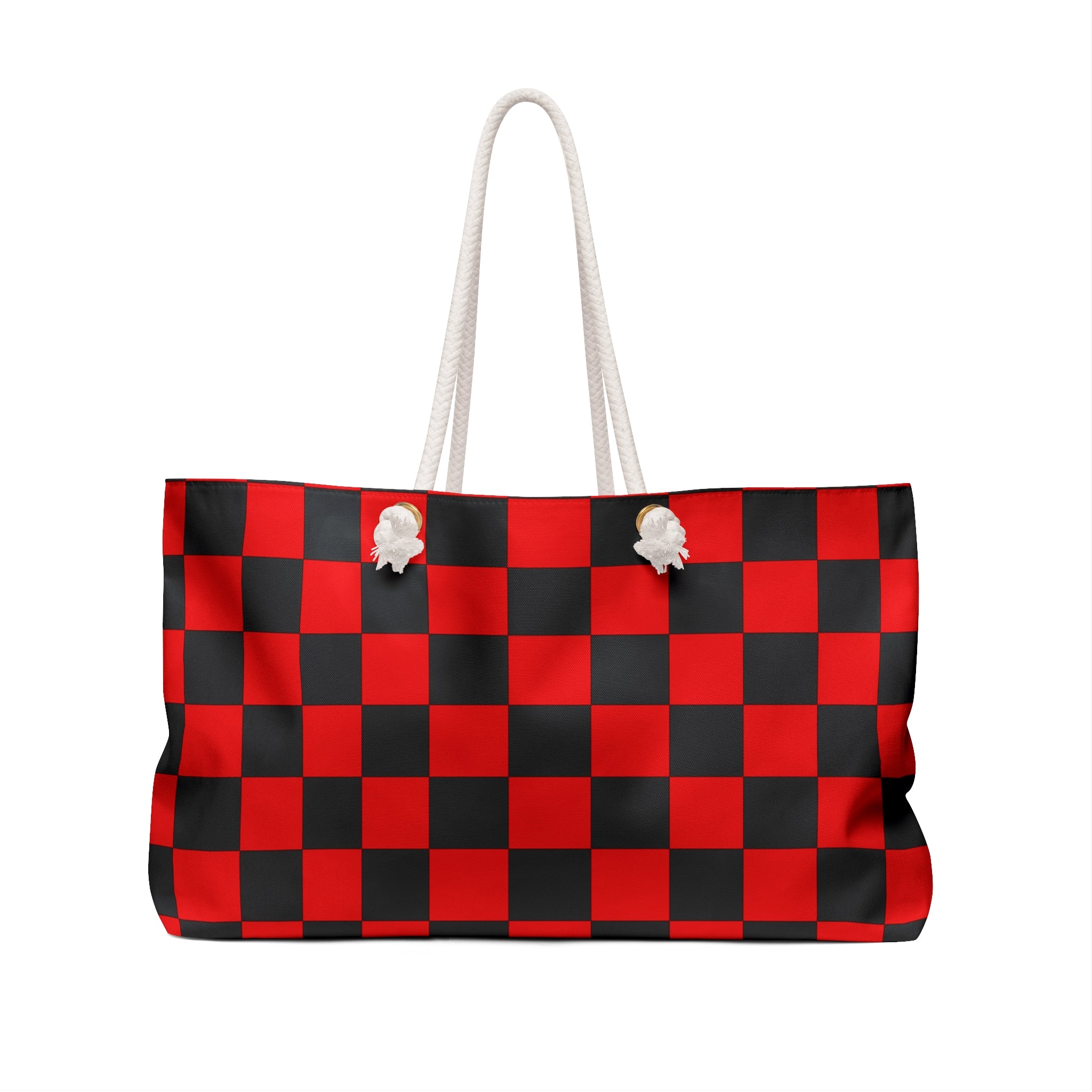 Checkerboard Red and Black Weekender Bag, Artsulli - Art is Long, Life is Short, Bags, , , , , , , 