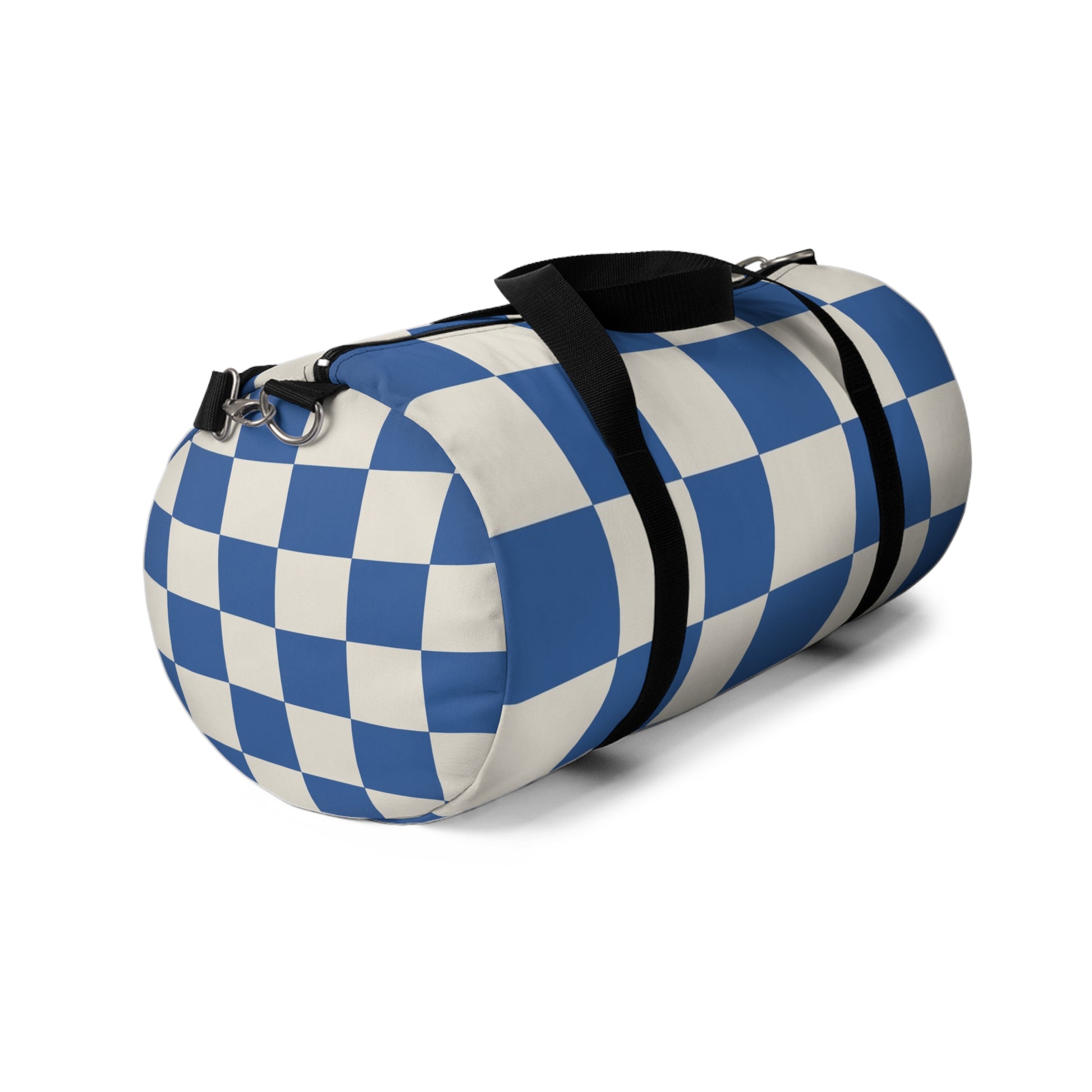 Checkerboard Blue Duffel Bag, Artsulli - Art is Long, Life is Short, Bags, , , , , , , 