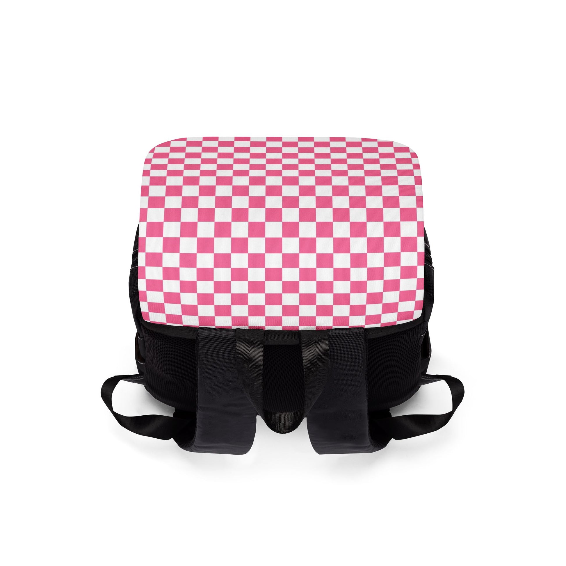 Yuyushiki Pink Check Unisex Casual Shoulder Backpack, Artsulli - Art is Long, Life is Short, Bags, , , , , , , 