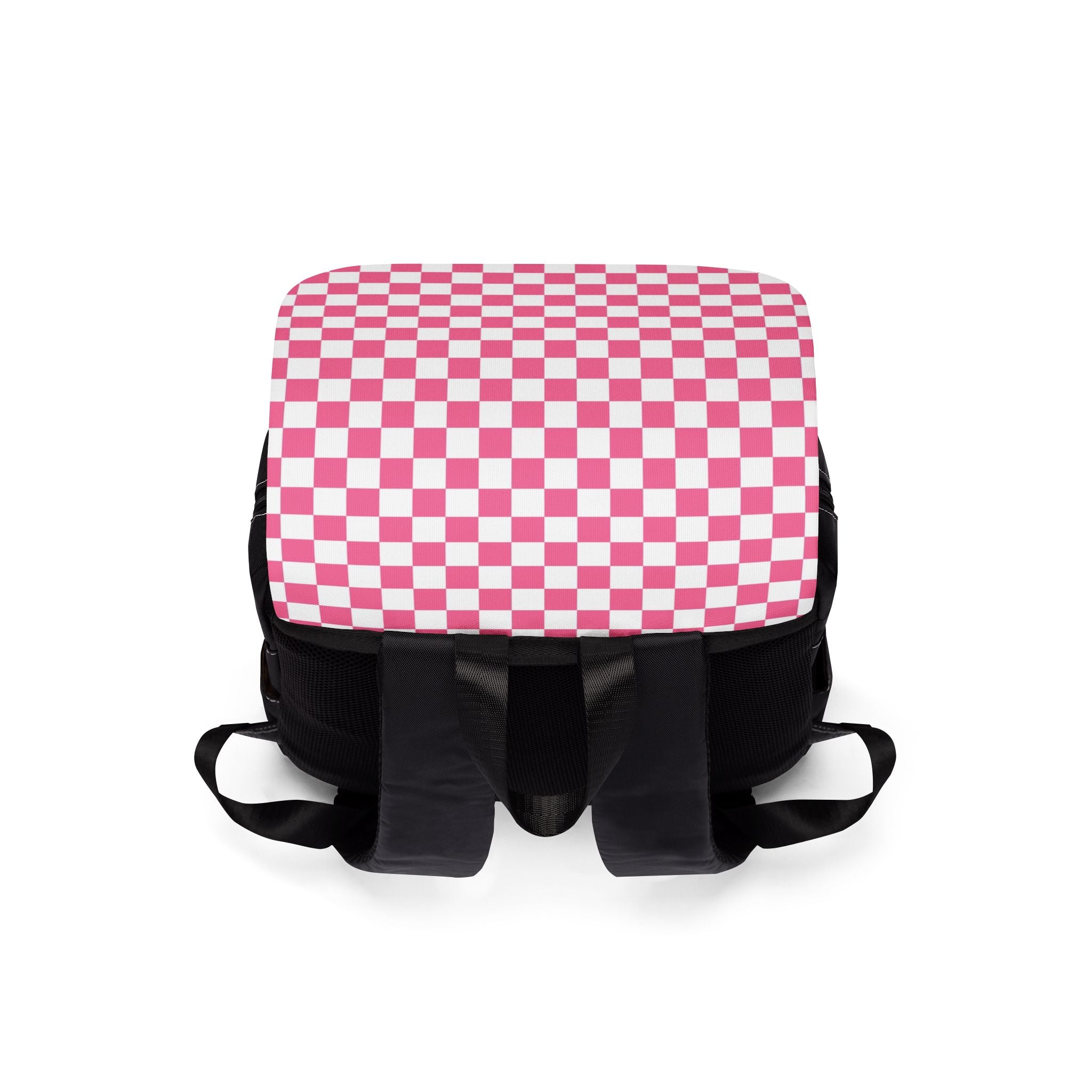 Yuyushiki Pink Check Unisex Casual Shoulder Backpack, Artsulli - Art is Long, Life is Short, Bags, , , , , , , 
