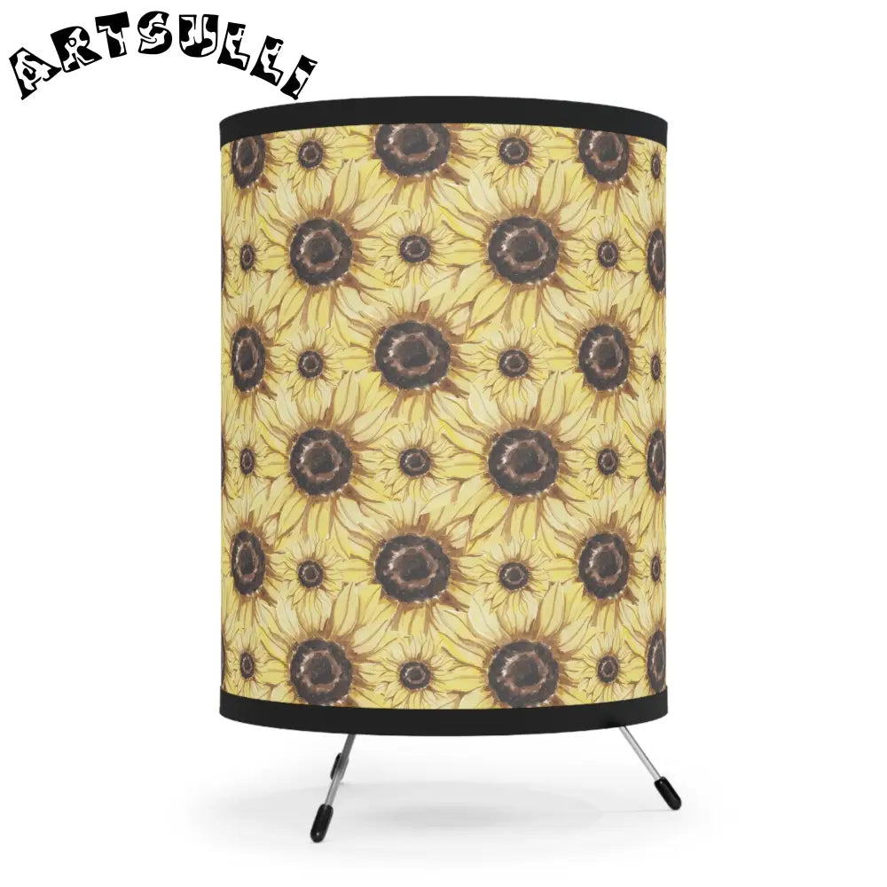 JAKKOUTTHEBXX Retro Anime Sunflower Tripod Lamp with High-Res