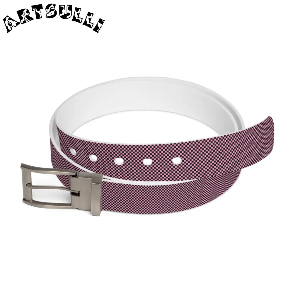 JAKKOUTTHEBXX Checkerboard Black and Pink Belt JAKKOUTTHEBXX