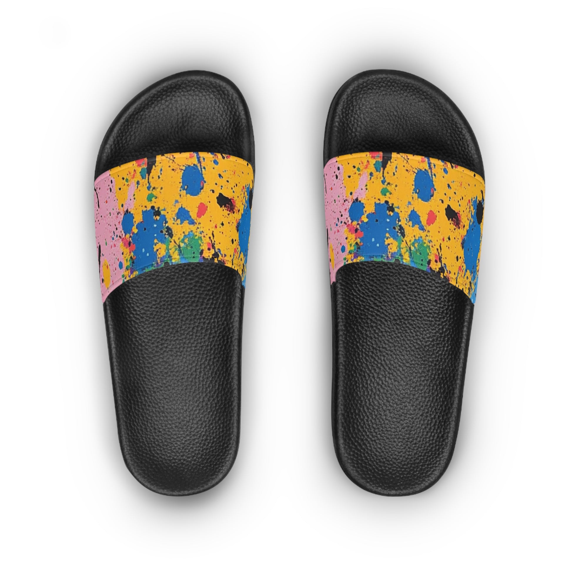 The Colors Of Paint Splatter Women's Slide Sandals, Artsulli - Art is Long, Life is Short, Shoes, , , , , , , 