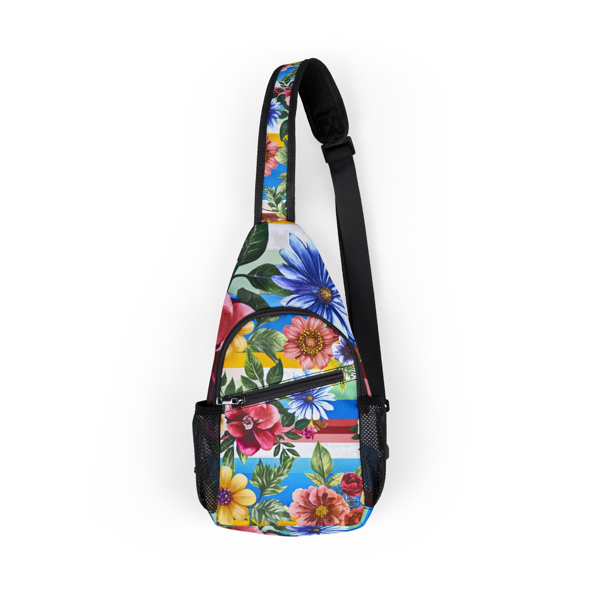 Floral Stripe 4K Chest Bag (AOP), Artsulli - Art is Long, Life is Short, Bags, Size, One size, , , , , 10525961329777494398