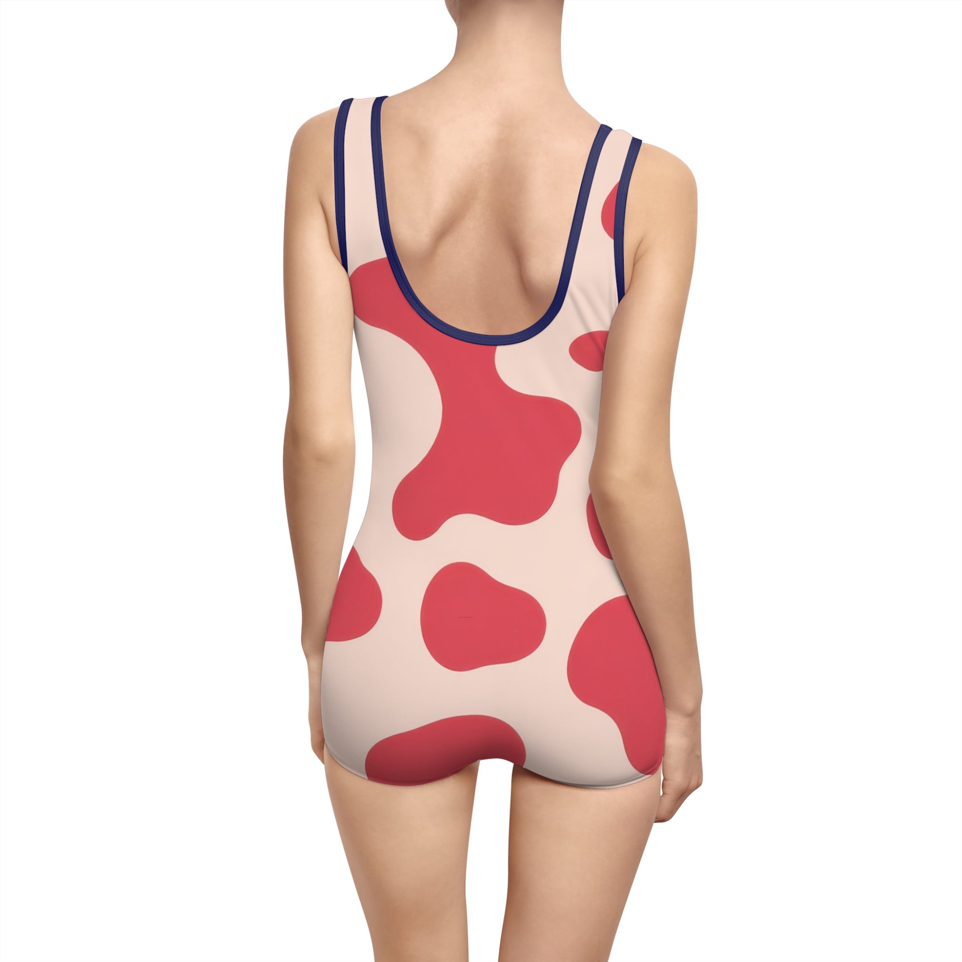 Red Jungle Cow Women's Vintage Swimsuit (AOP), Artsulli - Art is Long, Life is Short, All Over Prints, , , , , , , 