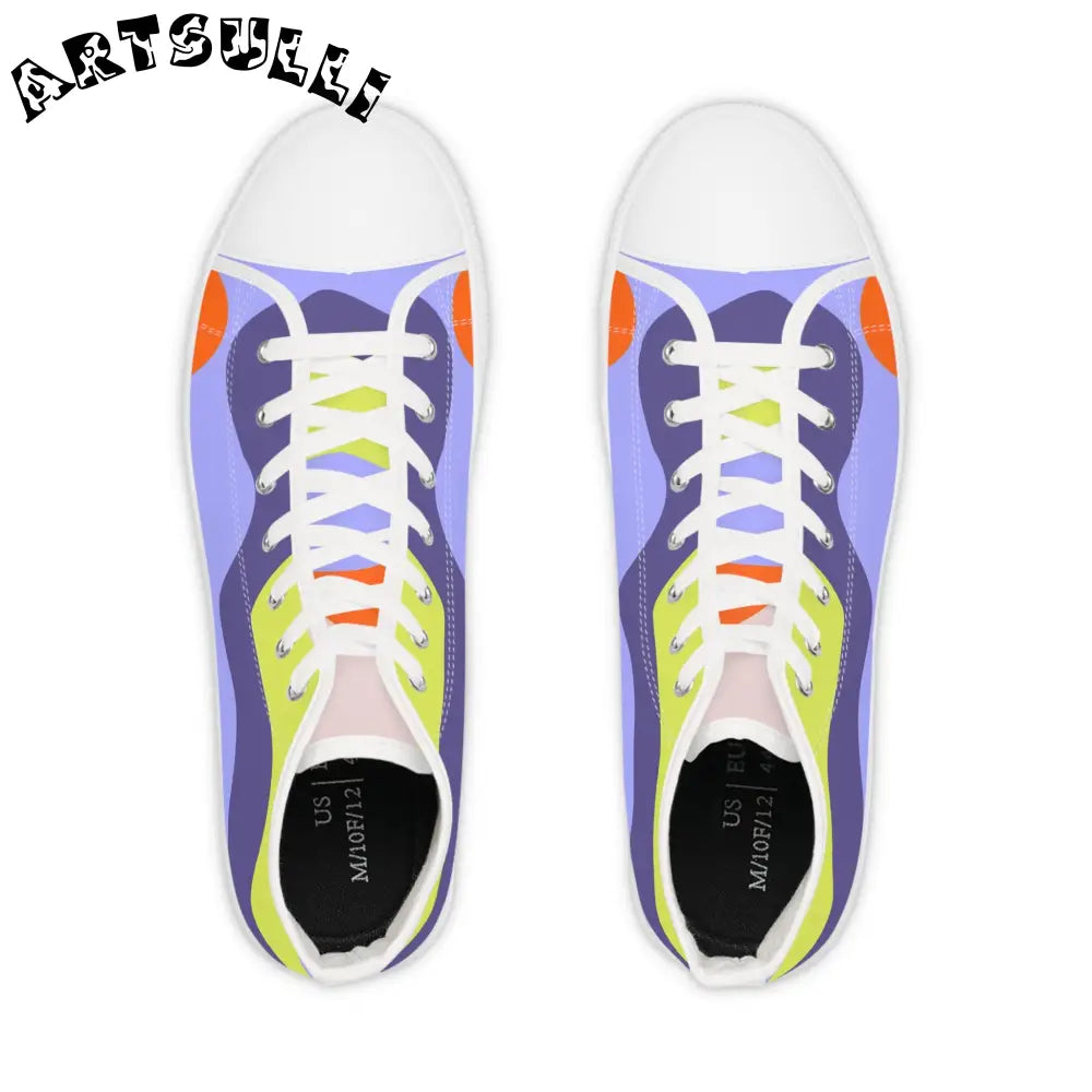 JAKKOUTTHEBXX Waves Yellow and Blue Men’s High Top Sneakers