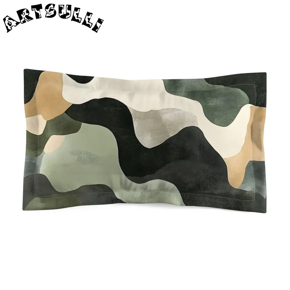 JAKKOUTTHEBXX Abstract Green Camouflage Rectangular Pillow