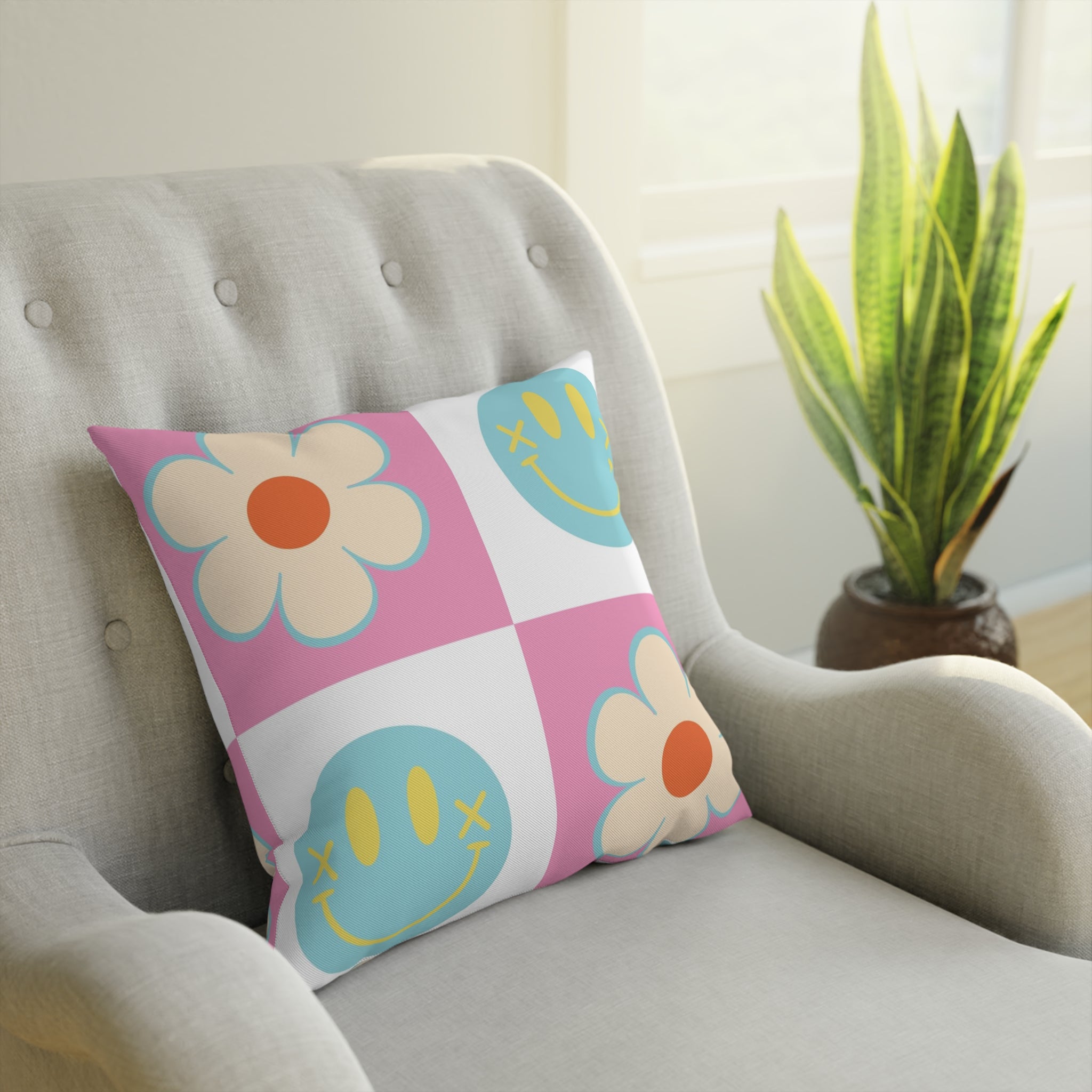 Madotsukis Grin Bloom Cushion, Artsulli - Art is Long, Life is Short, Home Decor, , , , , , , 