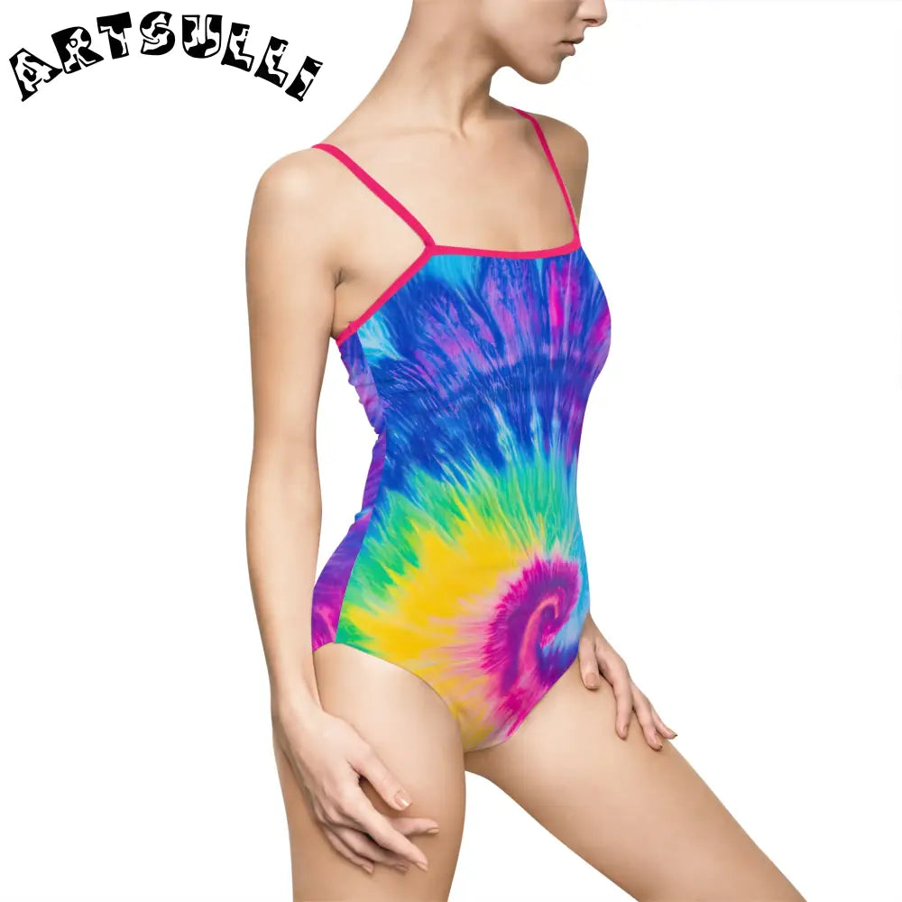 JAKKOUTTHEBXX Tie-Dye Open Back One-Piece Swimsuit 2025