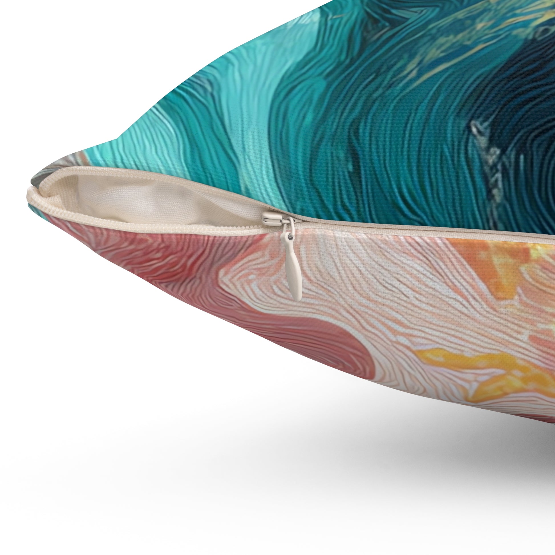 Liquid Marble Spill Spun Polyester Square Pillow, Artsulli - Art is Long, Life is Short, Home Decor, , , , , , , 