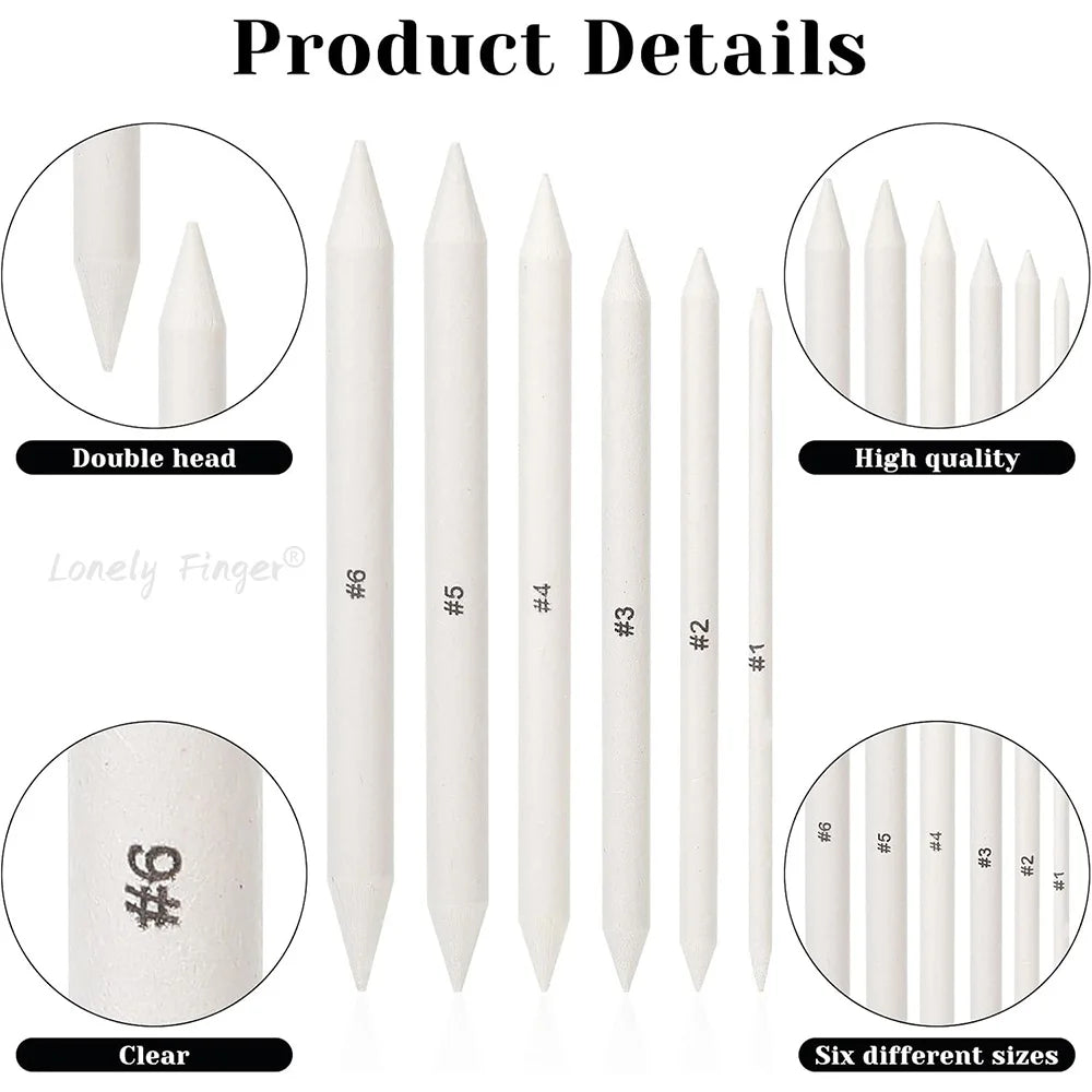 6/12 Pcs Blending Stumps, Paper Art Blenders, Drawing Pencils for Student Artist Charcoal Sketch Drawing Tools, Sketch Supplies
