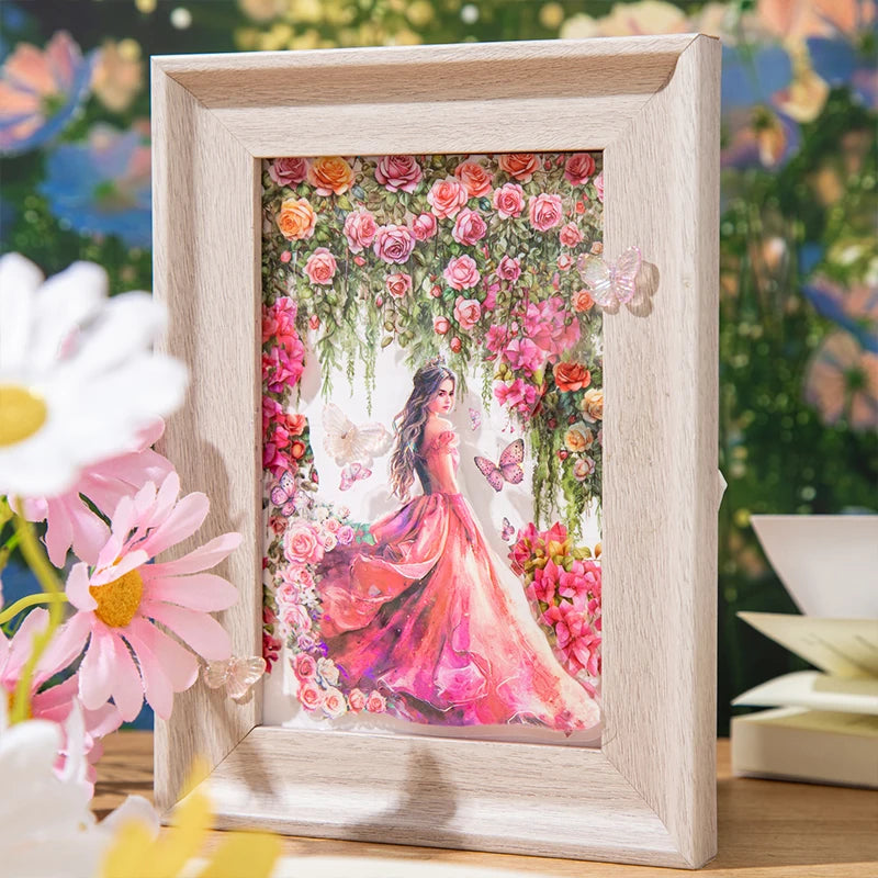 50mm*2m/Roll Plant Floral PET Tape Handbook Aesthetic Decorative Stickers Album Journals Scrapbooking Supplies Art Masking Tapes