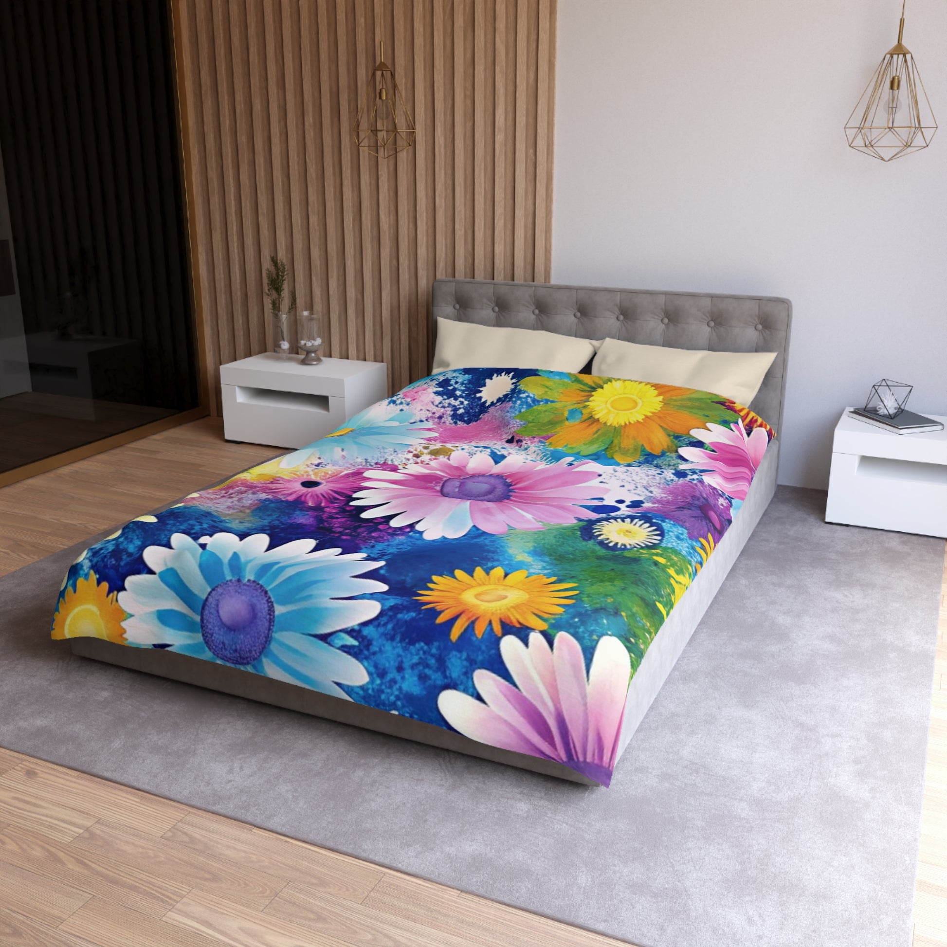 Magical Flower Explosion Multi-Color Microfiber Duvet Cover, Artsulli - Art is Long, Life is Short, Home Decor, , , , , , , 