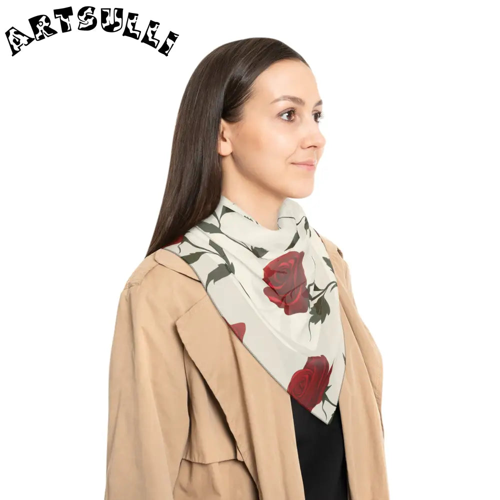 JAKKOUTTHEBXX Red Roses Poly Scarf JAKKOUTTHEBXX Artsulli - Art