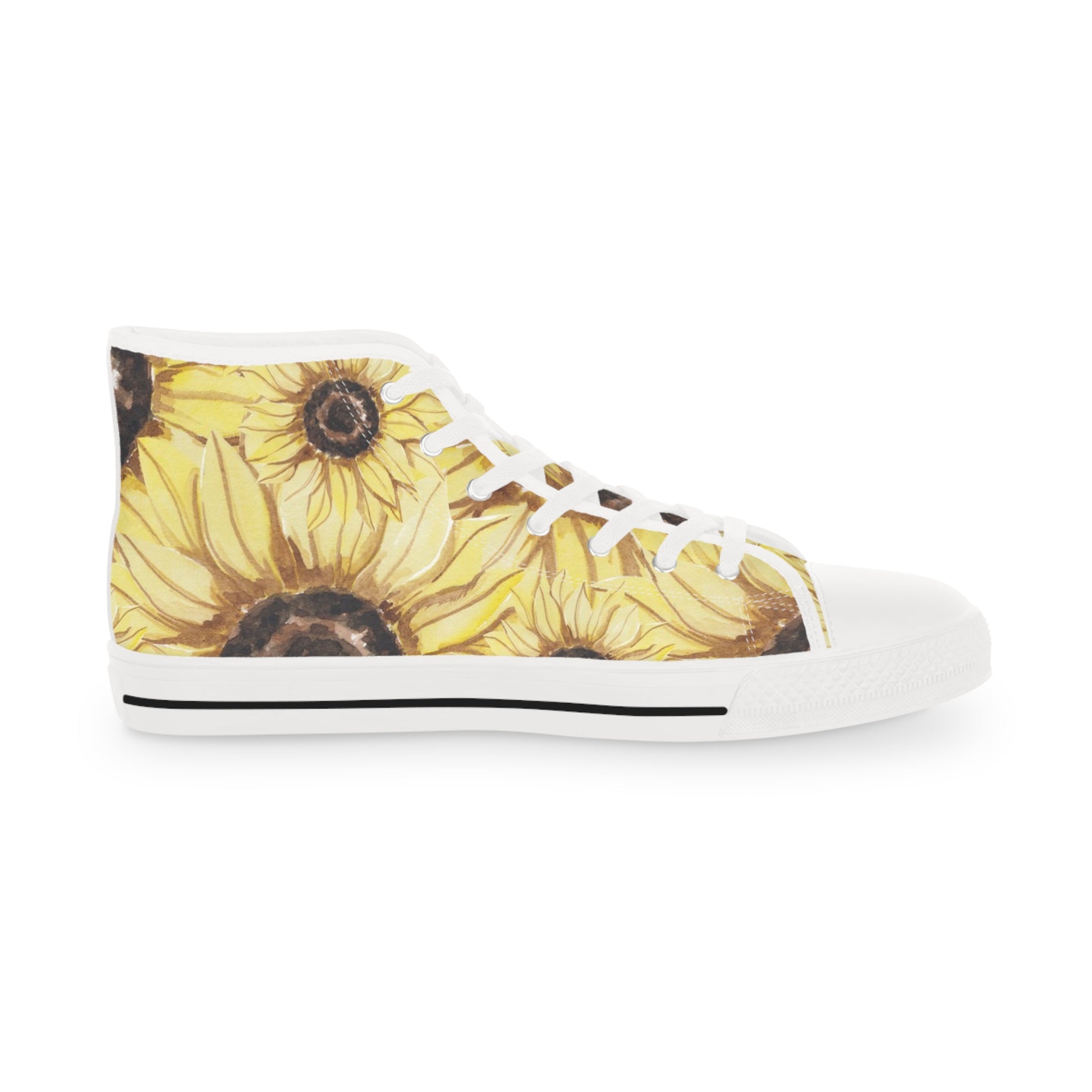 Retro Anime Sunflower Men's High Top Sneakers, Artsulli - Art is Long, Life is Short, Shoes, , , , , , , 