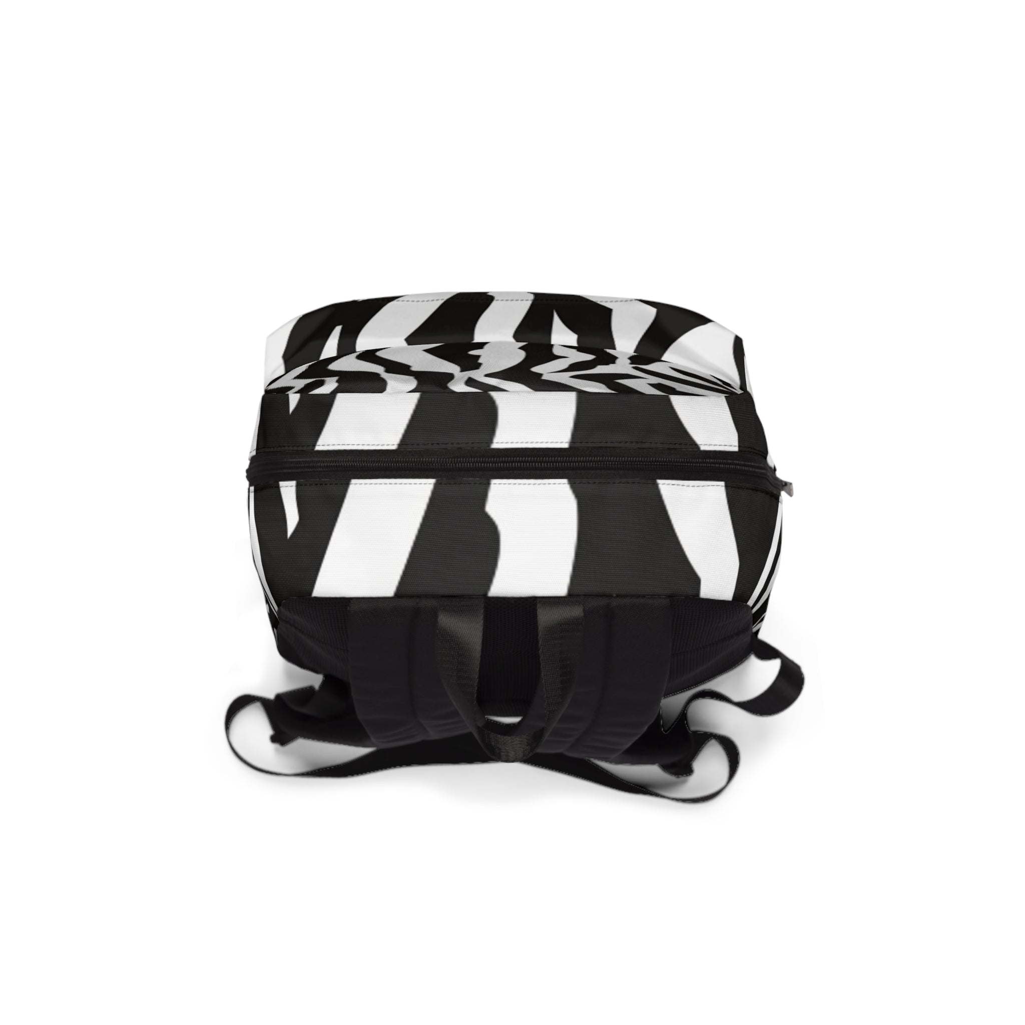 Black  White Drag Zebra Fabric Unisex Classic Backpack, Artsulli - Art is Long, Life is Short, Bags, , , , , , , 