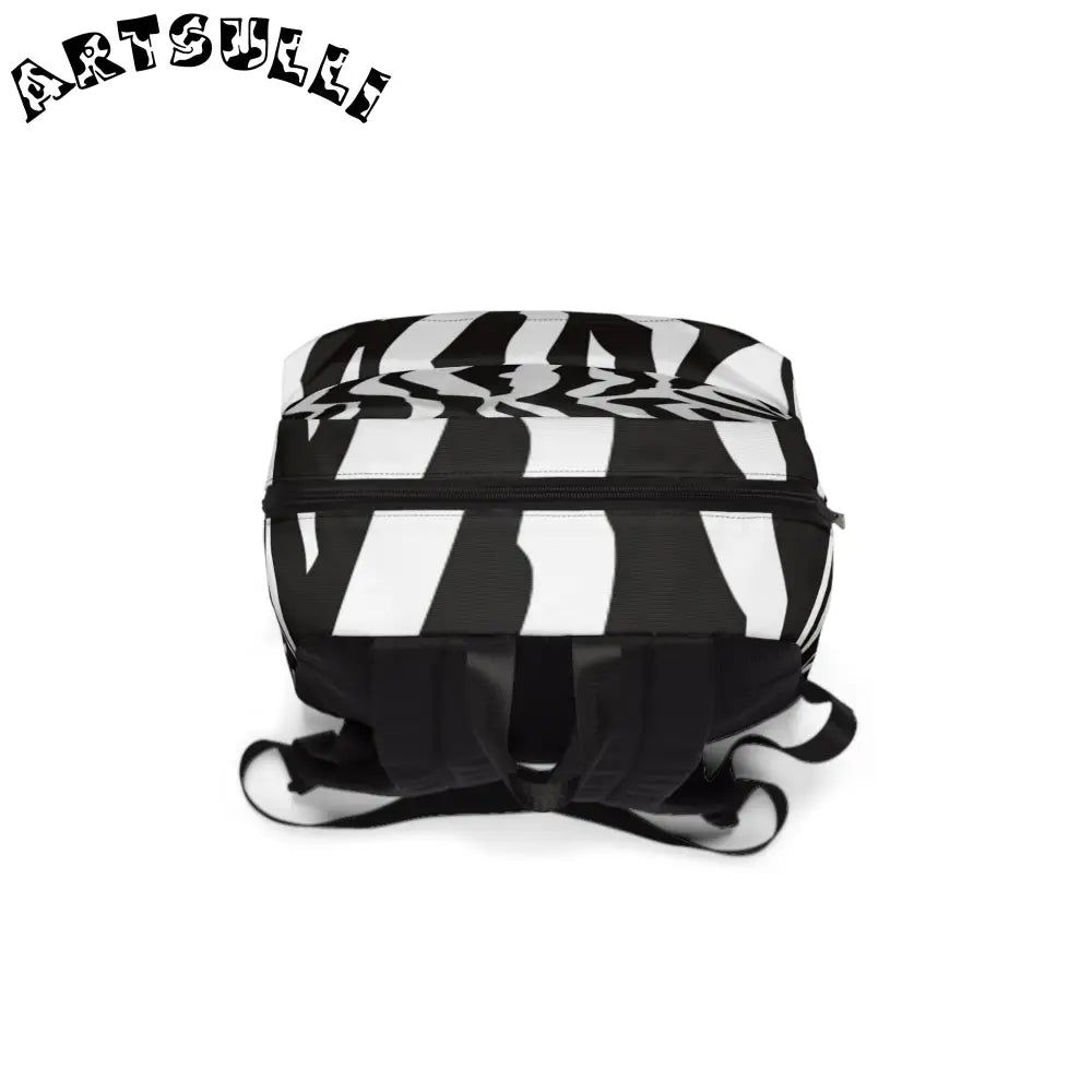 JAKKOUTTHEBXX Art Printed Zebra Backpack with Top Handle and Front