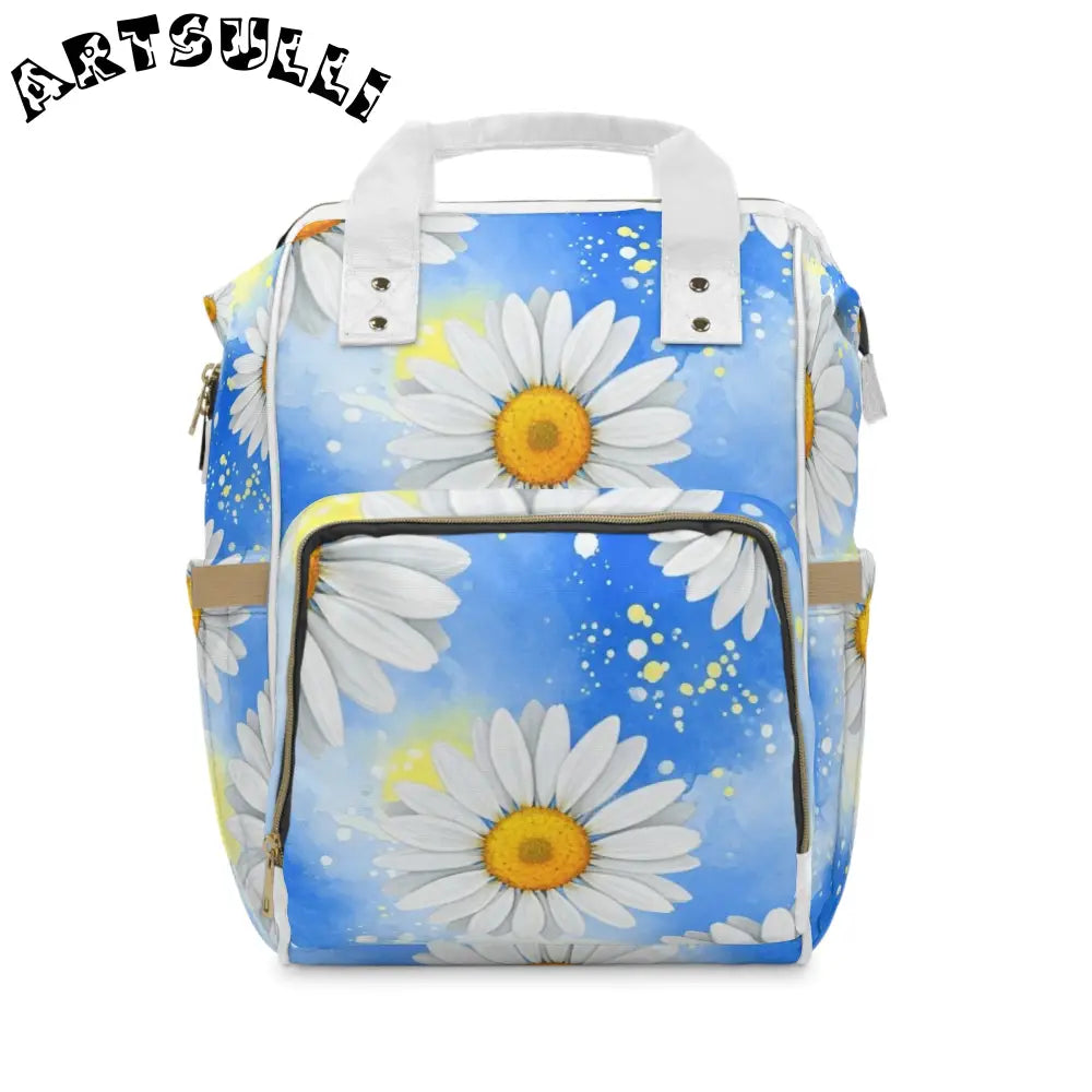 JAKKOUTTHEBXX Daisies Multifunctional Diaper Backpack JAKKOUTTHEBXX