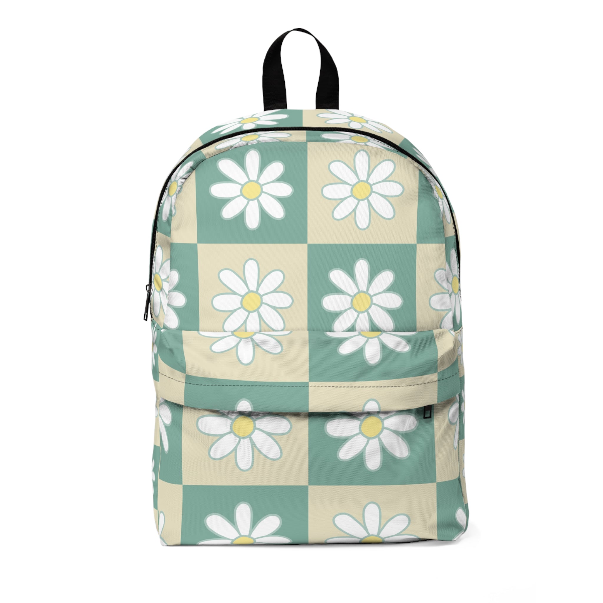 Retro Daisy Grid Unisex Classic Backpack, Artsulli - Art is Long, Life is Short, Bags, Size, One size, , , , , 60780152318627061560