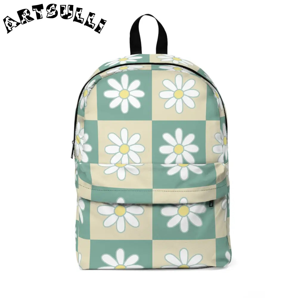 JAKKOUTTHEBXX Retro Daisy Grid Unisex Classic Backpack JAKKOUTTHEBXX