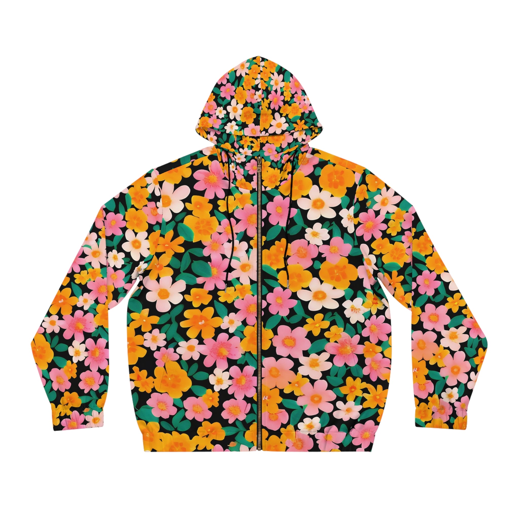 Men's Full-Zip Hoodie (AOP), Artsulli - Art is Long, Life is Short, All Over Prints, Size, S, Color, Black, , , 27544186263011482300