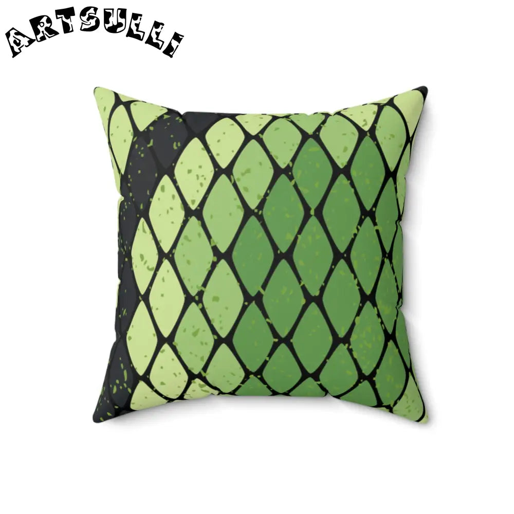 JAKKOUTTHEBXX Snake Skin Green and Black Spun Polyester Square