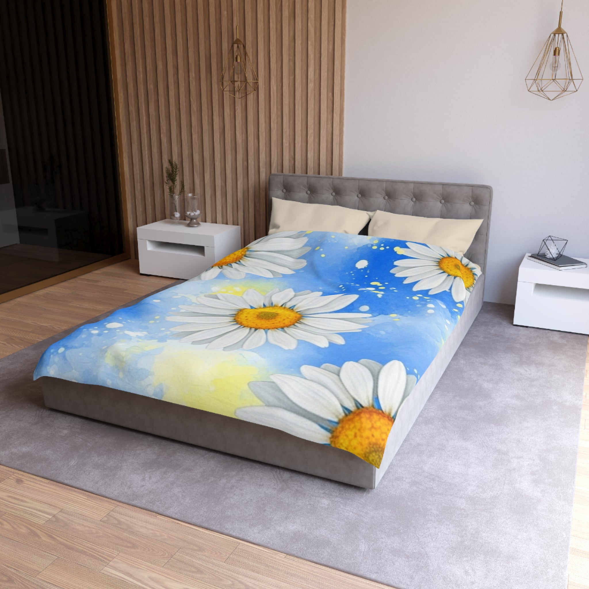 Daisies Microfiber Duvet Cover, Artsulli - Art is Long, Life is Short, Home Decor, , , , , , , 