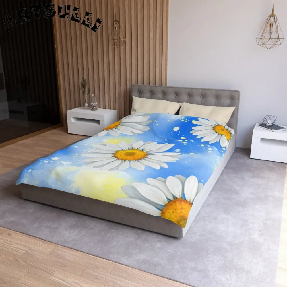 JAKKOUTTHEBXX Daisies Microfiber Duvet Cover JAKKOUTTHEBXX Artsulli
