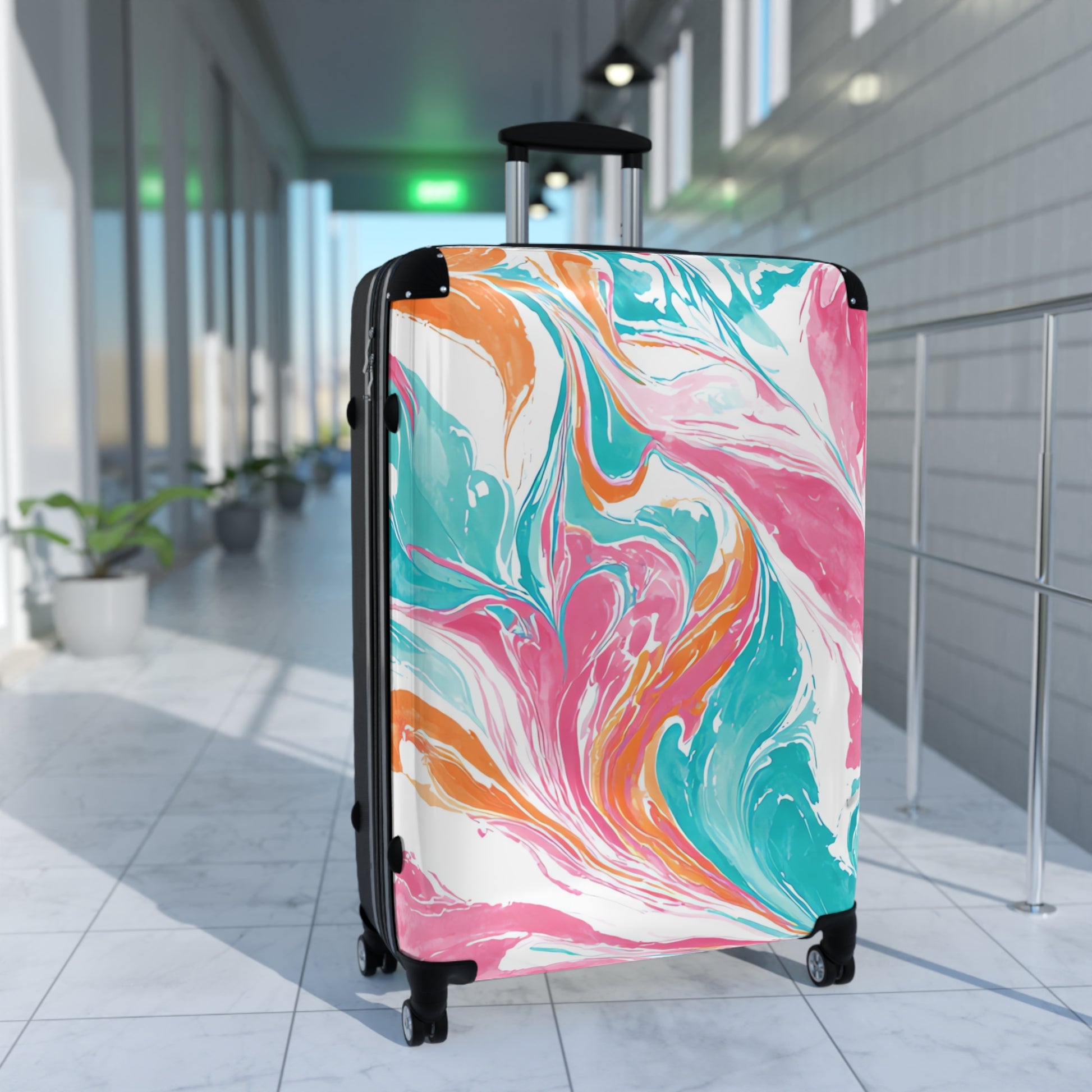 Liquid Pastel Spill Multi-Color Suitcase, Artsulli - Art is Long, Life is Short, Bags, , , , , , , 
