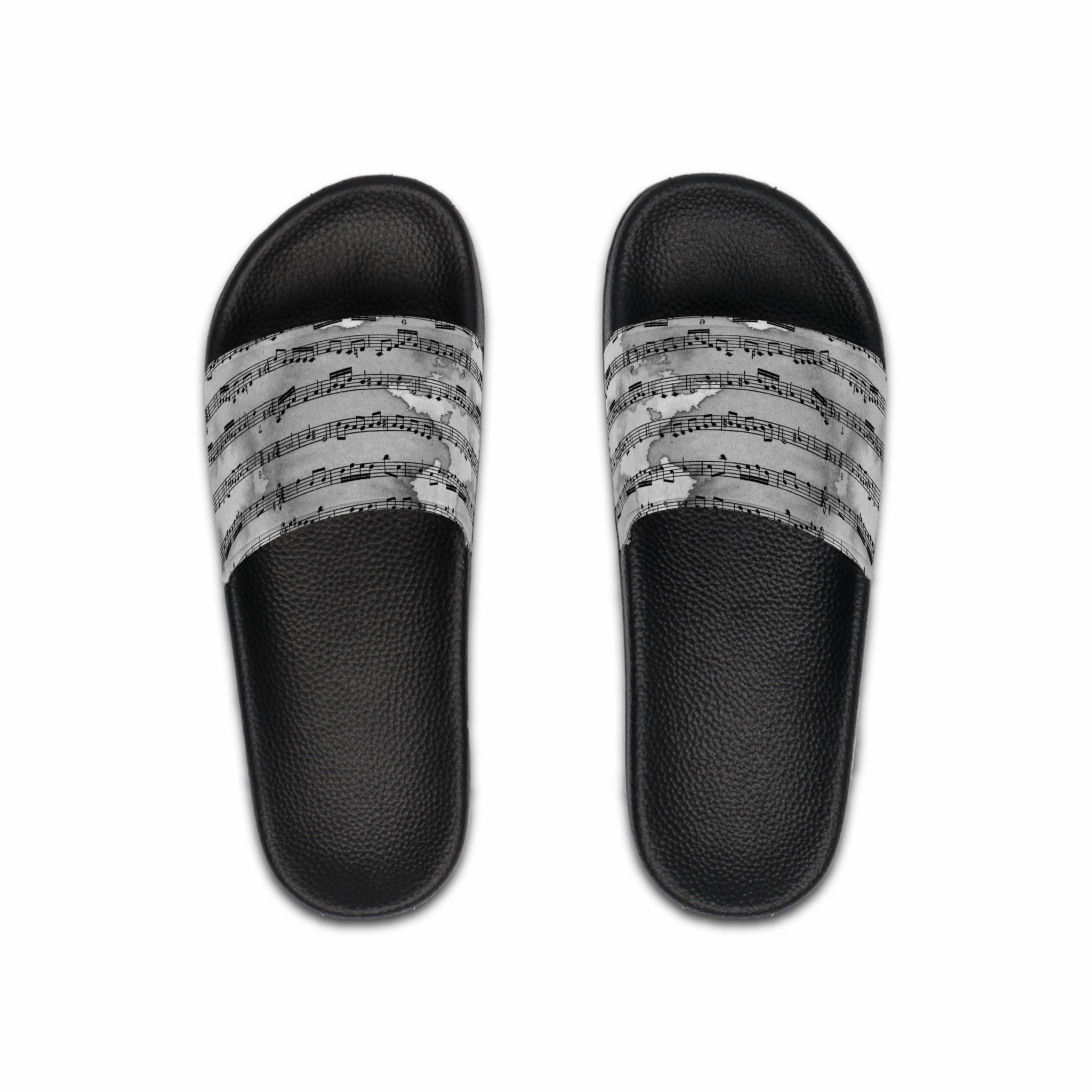 Drip Spill Type Beat Sheet Music Black Men's Slide Sandals, Artsulli - Art is Long, Life is Short, Shoes, Color, Black sole, Size, US 6, , , 57716903379540926077