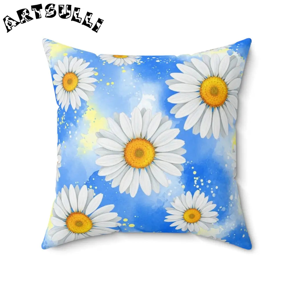 JAKKOUTTHEBXX Daisies Spun Polyester Square Pillow JAKKOUTTHEBXX