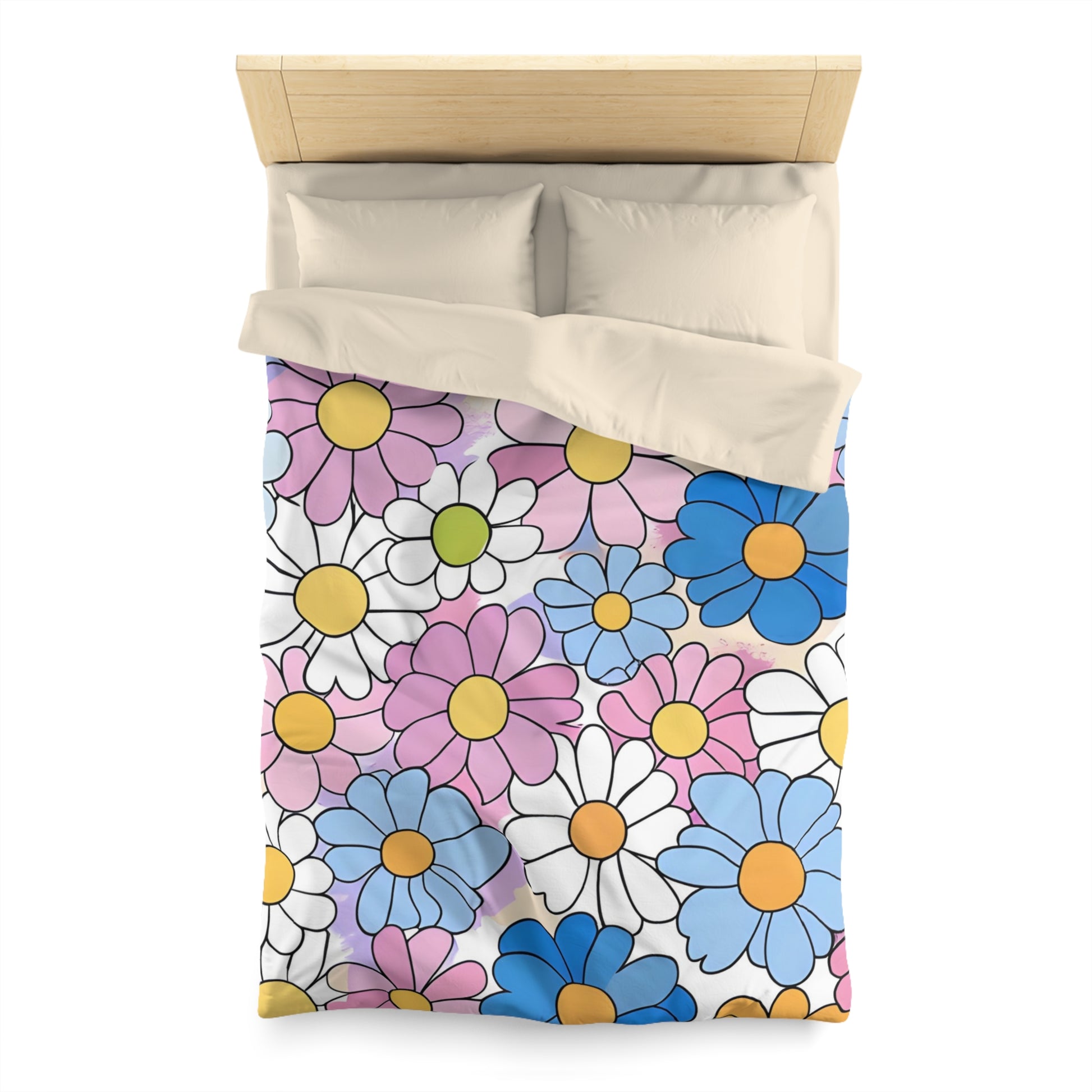 Flower Hour Purple and Blue Microfiber Duvet Cover, Artsulli - Art is Long, Life is Short, Home Decor, , , , , , , 