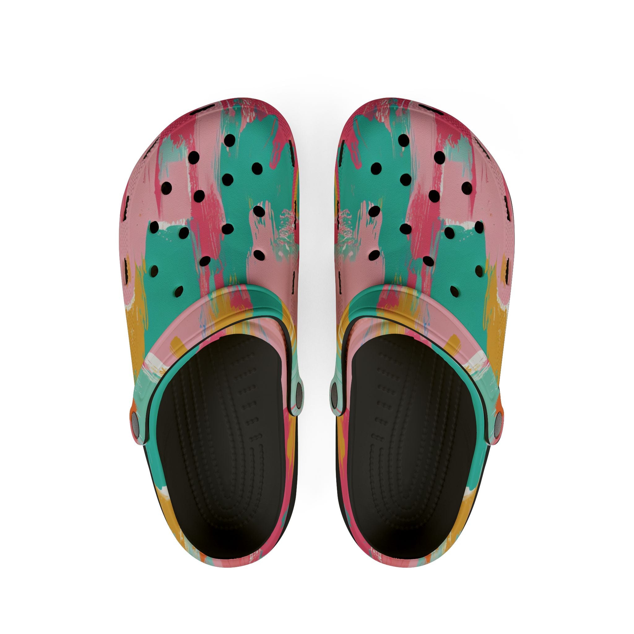 Preppy Pixel Bloom EVA Foam Rubber Shoes (AOP), Artsulli - Art is Long, Life is Short, Shoes, Size, US 6 (Women's), Color, Black, , , 65468797924312616219