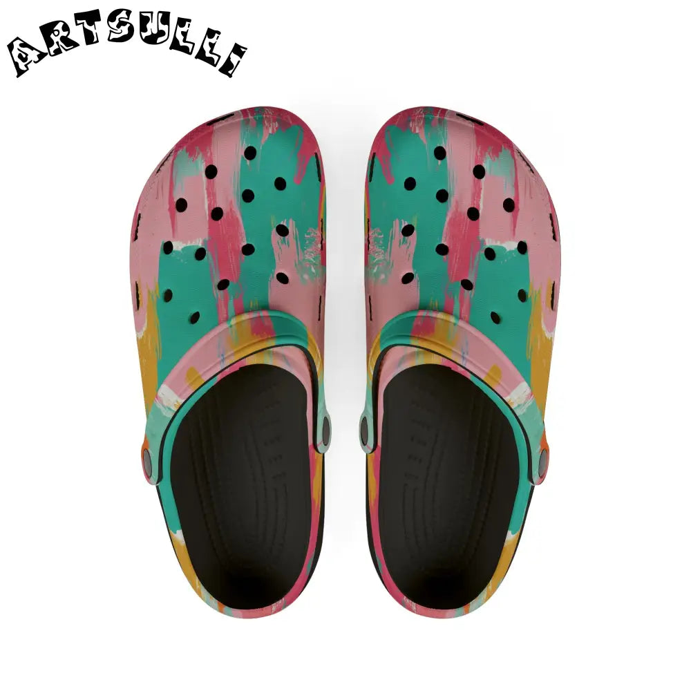 JAKKOUTTHEBXX Preppy Pixel Bloom EVA Foam Rubber Shoes (AOP)