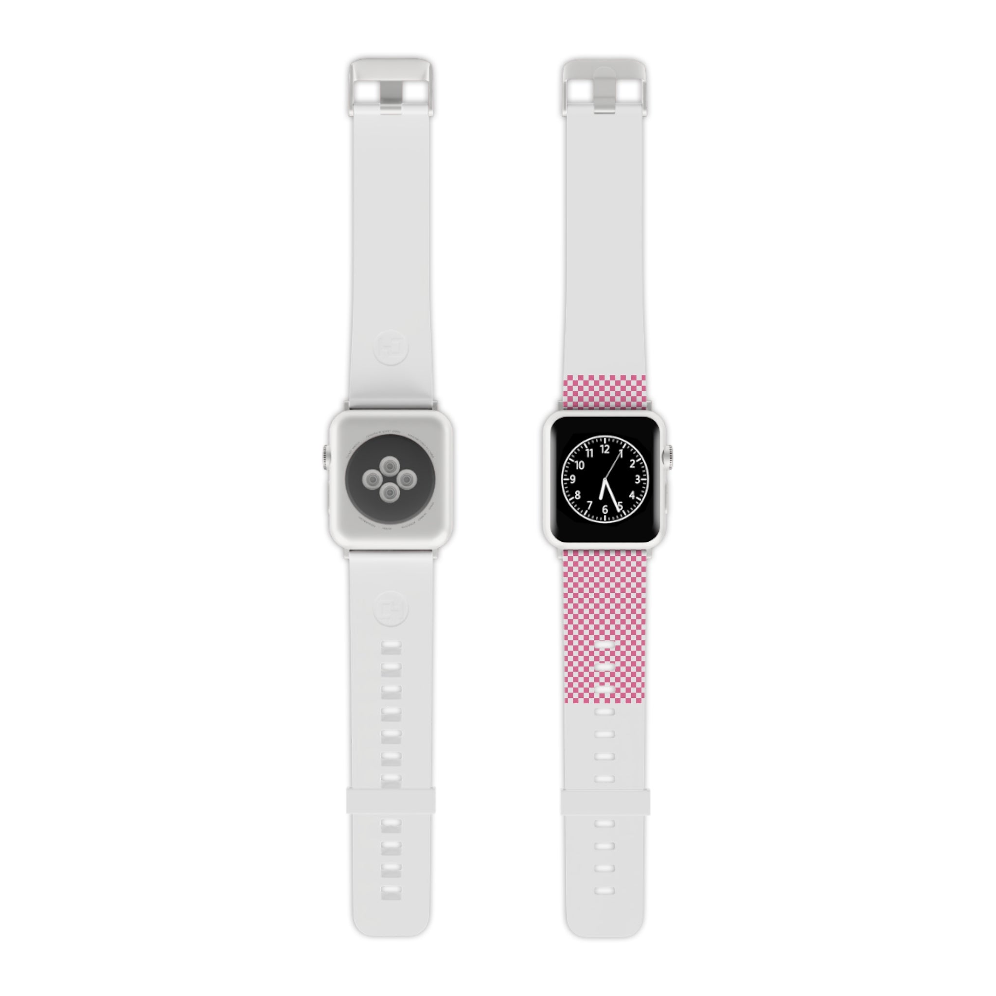 Yuyushiki Pink Check Watch Band for Apple Watch, Artsulli - Art is Long, Life is Short, Accessories, Size, 7.5'' × 0.75'' / 38 - 40 mm, Color, Silver, , , 14889443013777691327
