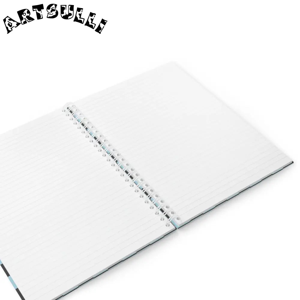 JAKKOUTTHEBXX Checkerboard Black and Blue Spiral Notebook