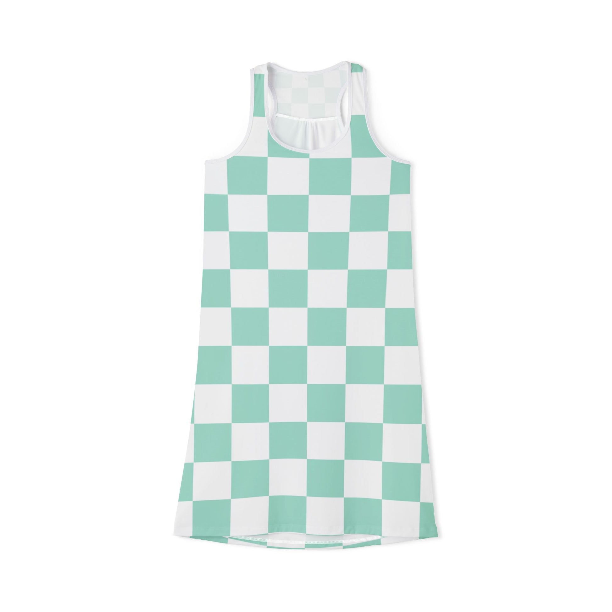 Chessboard Women's Racerback Dress (AOP), Artsulli - Art is Long, Life is Short, Tank Top, Size, XS, Color, White, , , 26637396297876129132