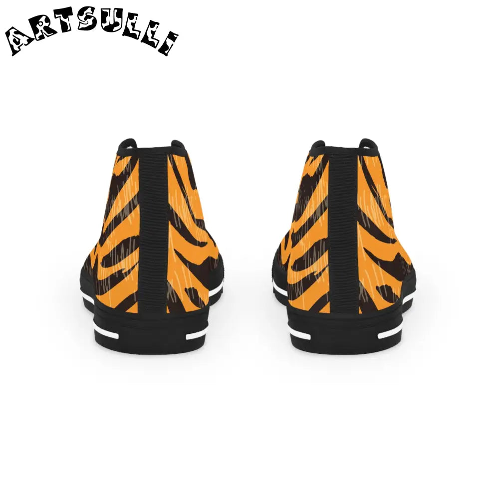 JAKKOUTTHEBXX Tiger Scratches Orange & Black Men’s High Top Sneakers