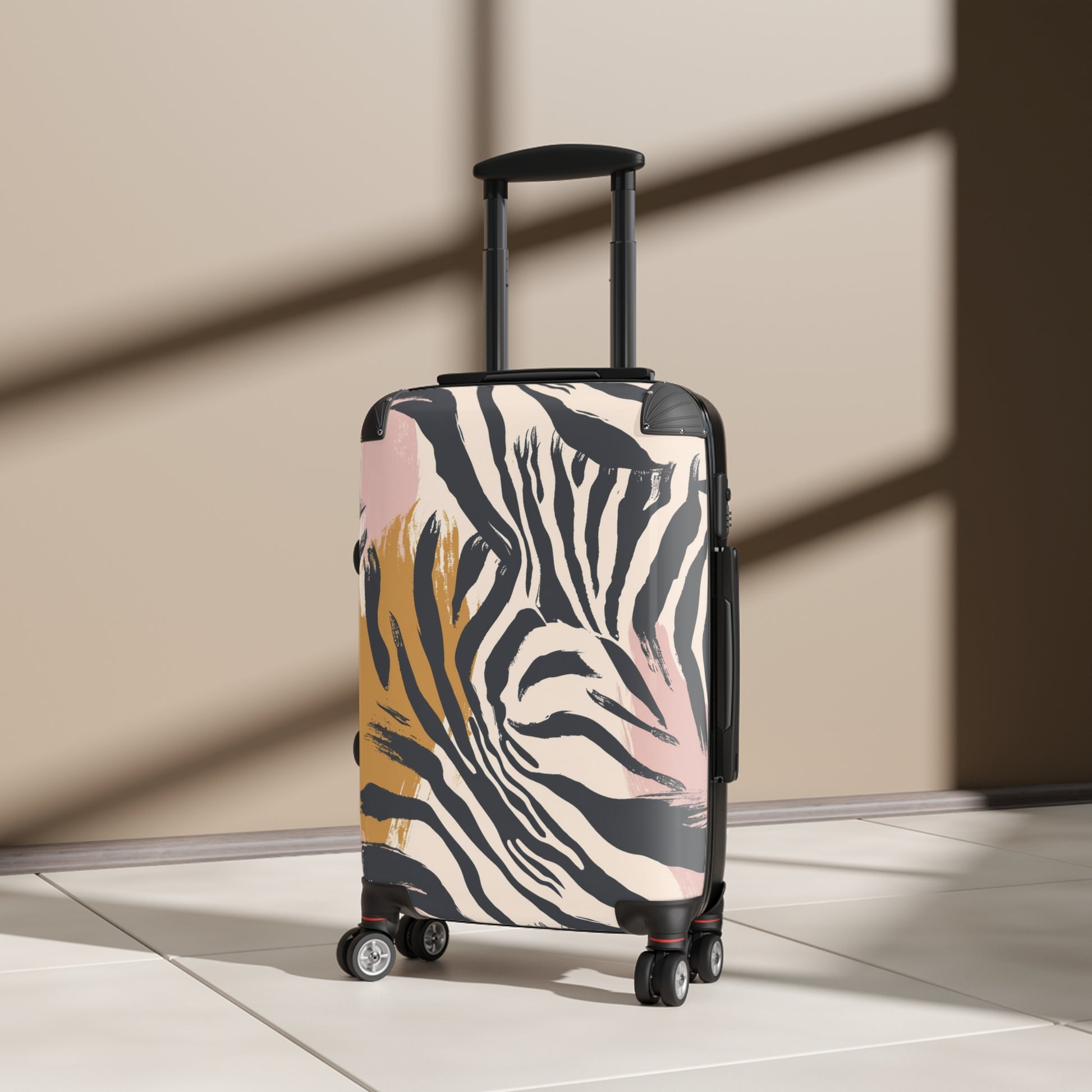 Zebra Brush Strokes Suitcase, Artsulli - Art is Long, Life is Short, Bags, , , , , , , 