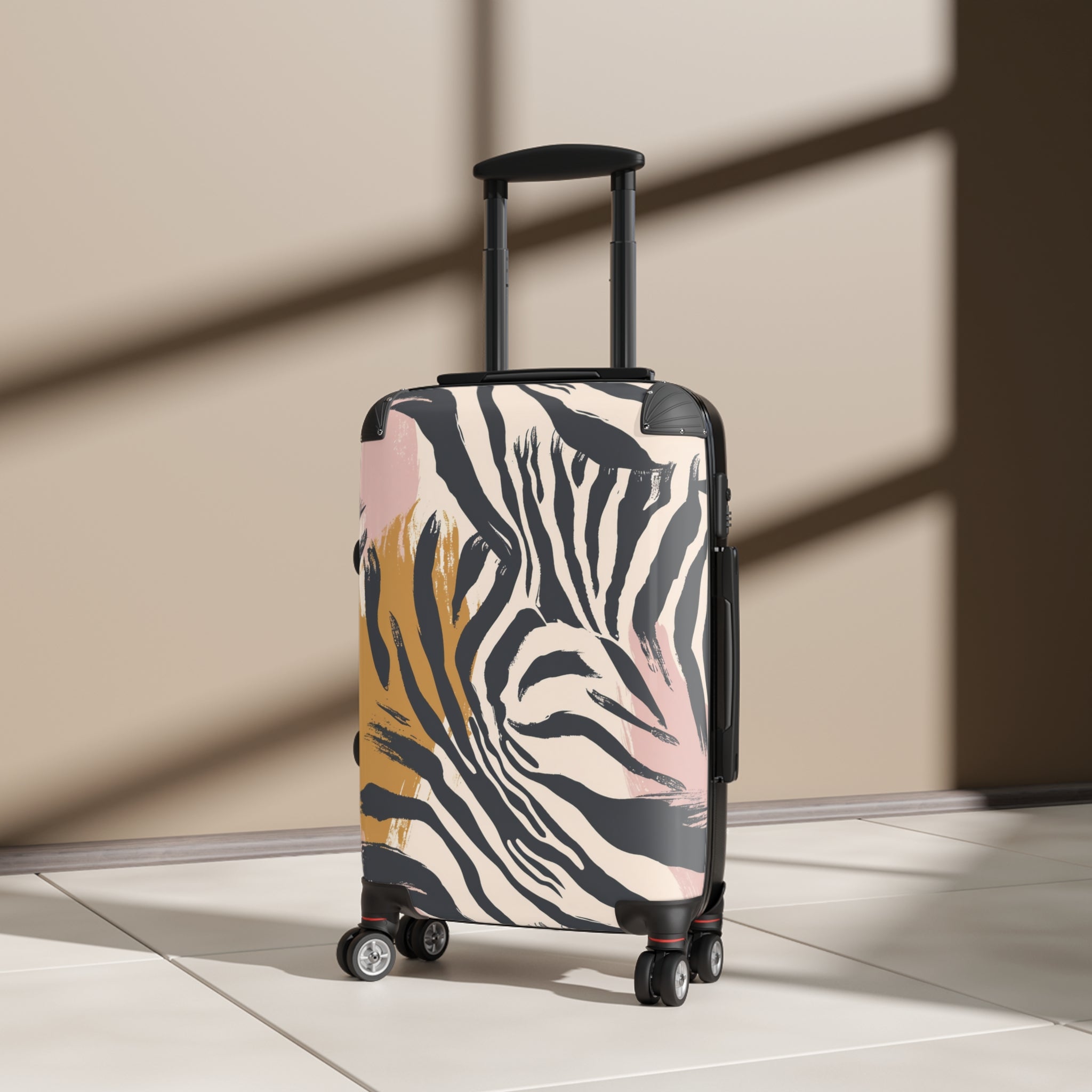 Zebra Brush Strokes Suitcase, Artsulli - Art is Long, Life is Short, Bags, , , , , , , 