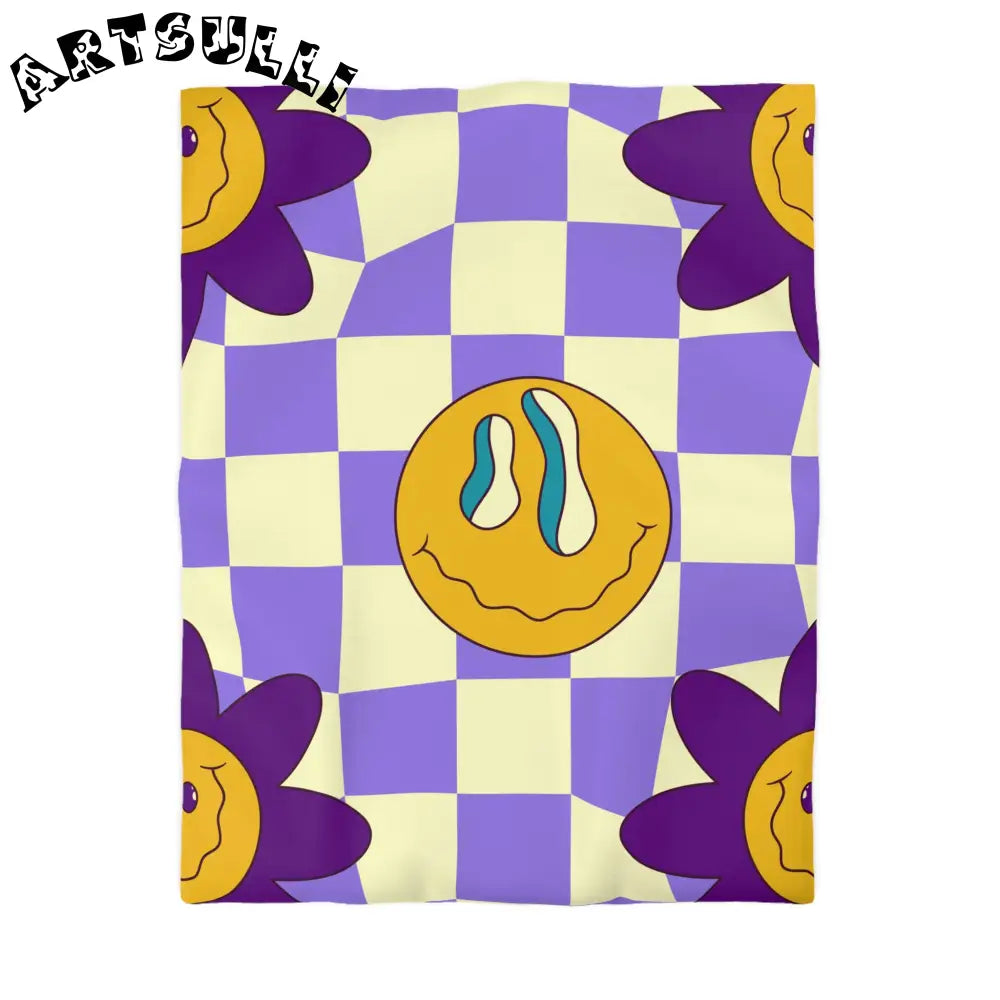 JAKKOUTTHEBXX Trippy Flower Power Motifs Microfiber Duvet Cover