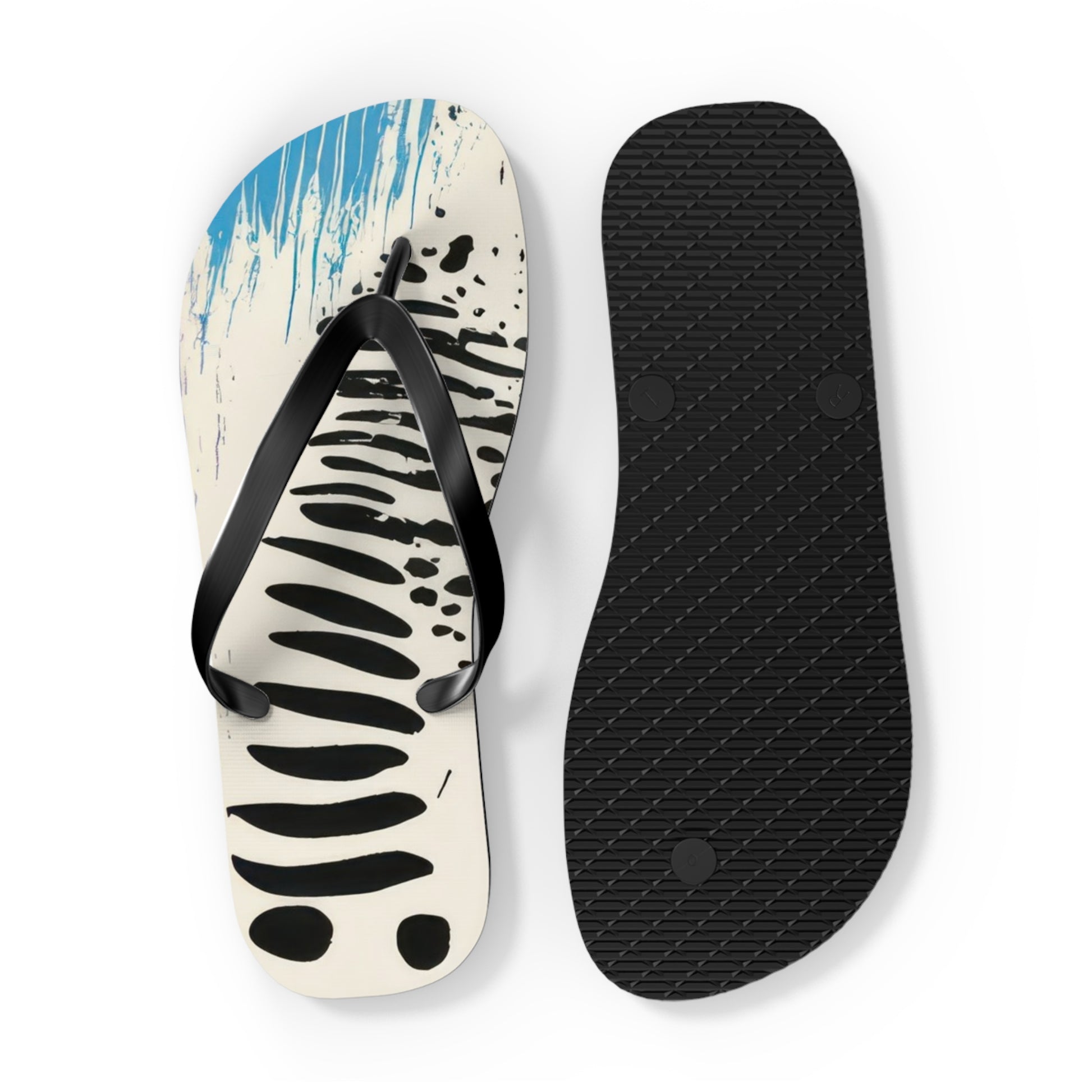 Rae Zebra Rhapsody Flip Flops, Artsulli - Art is Long, Life is Short, Shoes, , , , , , , 