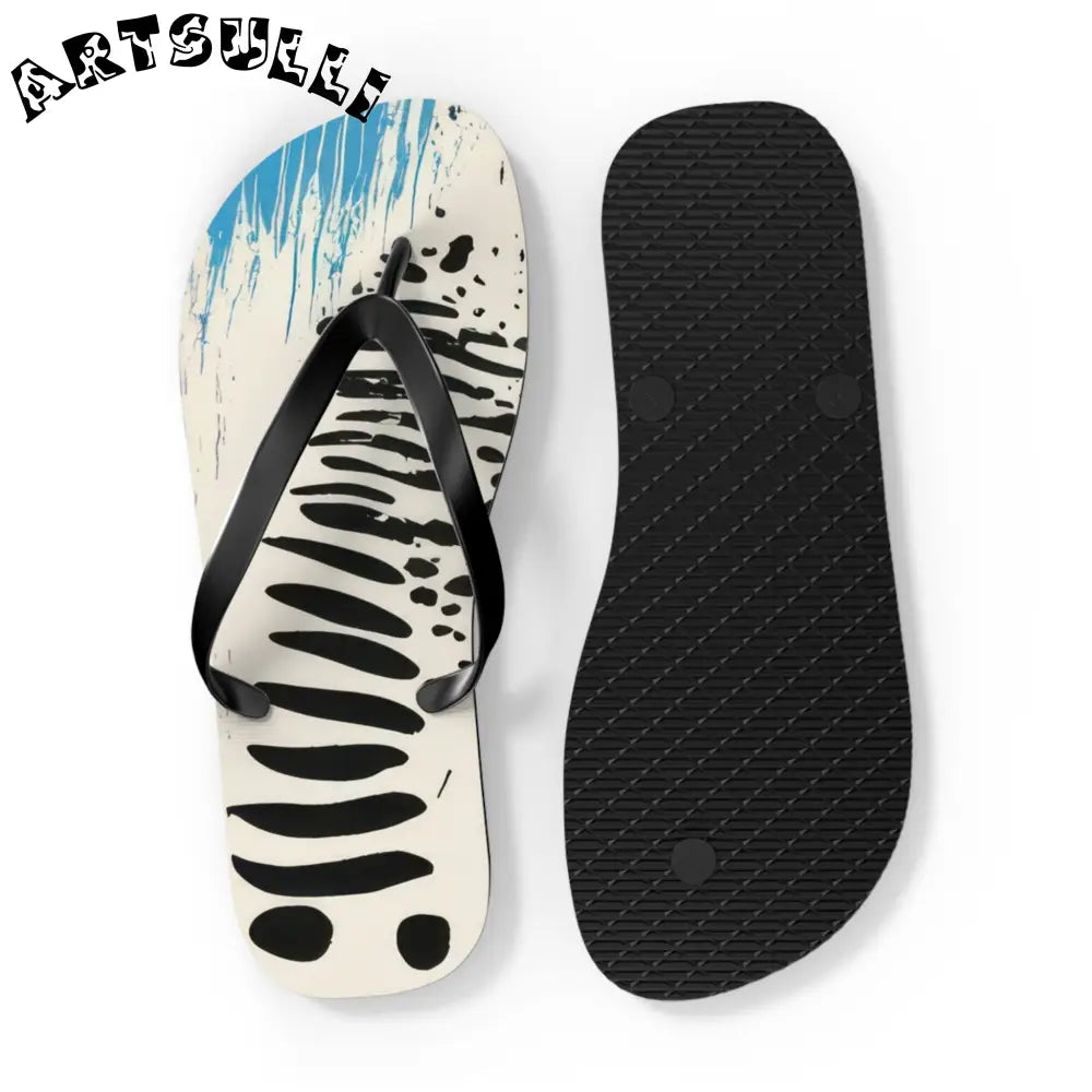 JAKKOUTTHEBXX Rae Zebra Rhapsody Flip Flops JAKKOUTTHEBXX Artsulli