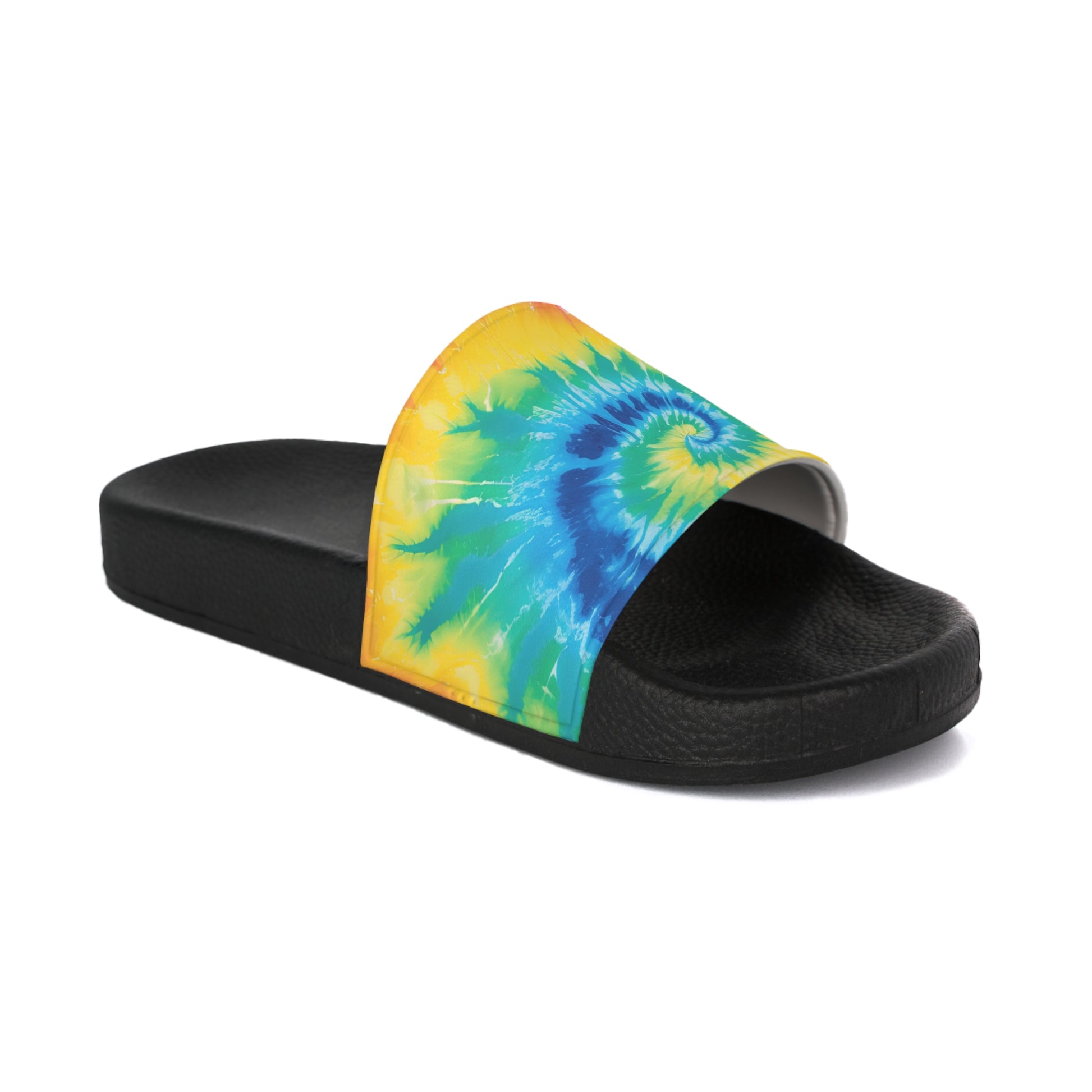Tie Dye Men's Slide Sandals, Artsulli - Art is Long, Life is Short, Shoes, , , , , , , 
