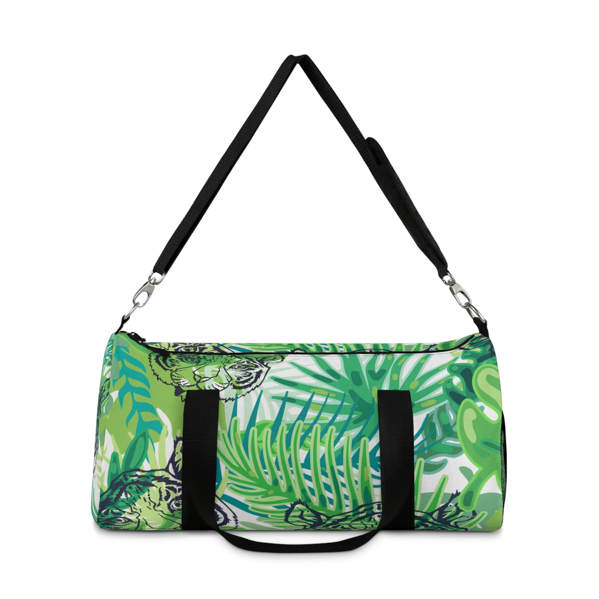 Tropical Jungle Tigers Green Duffel Bag, Artsulli - Art is Long, Life is Short, Bags, , , , , , , 