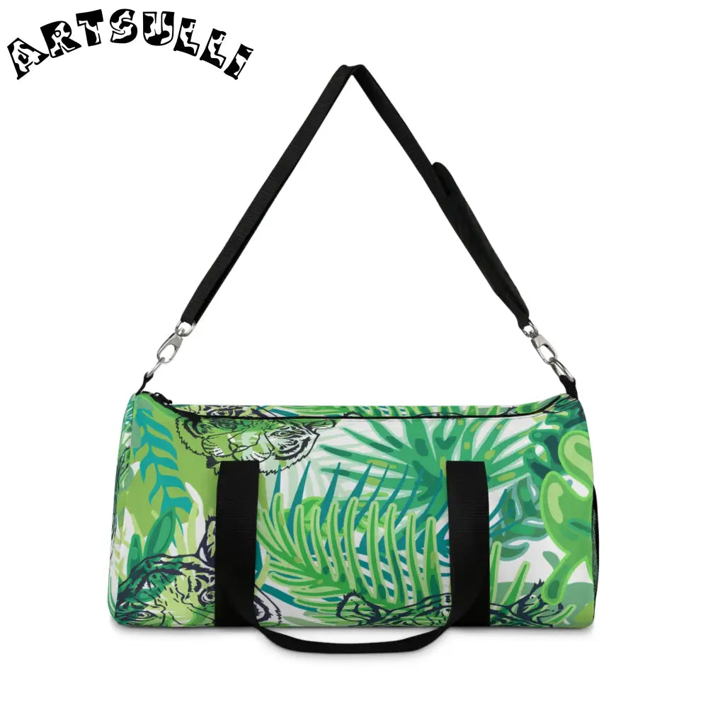 JAKKOUTTHEBXX Tropical Jungle Tigers Green Duffel Bag JAKKOUTTHEBXX