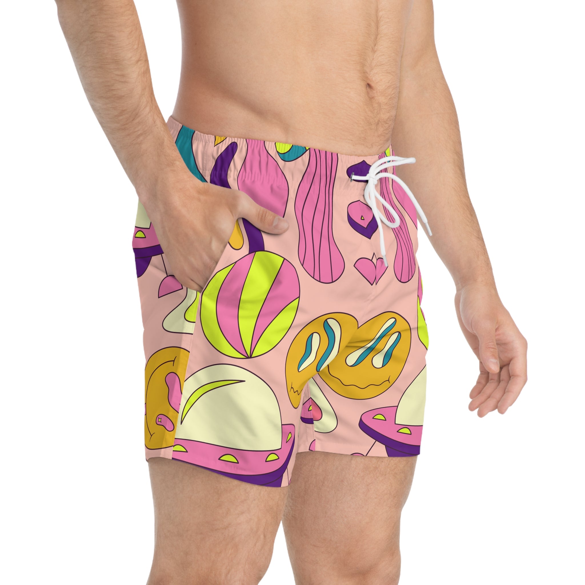 Trippy Spaceships Swim Trunks (AOP), Artsulli - Art is Long, Life is Short, All Over Prints, , , , , , , 