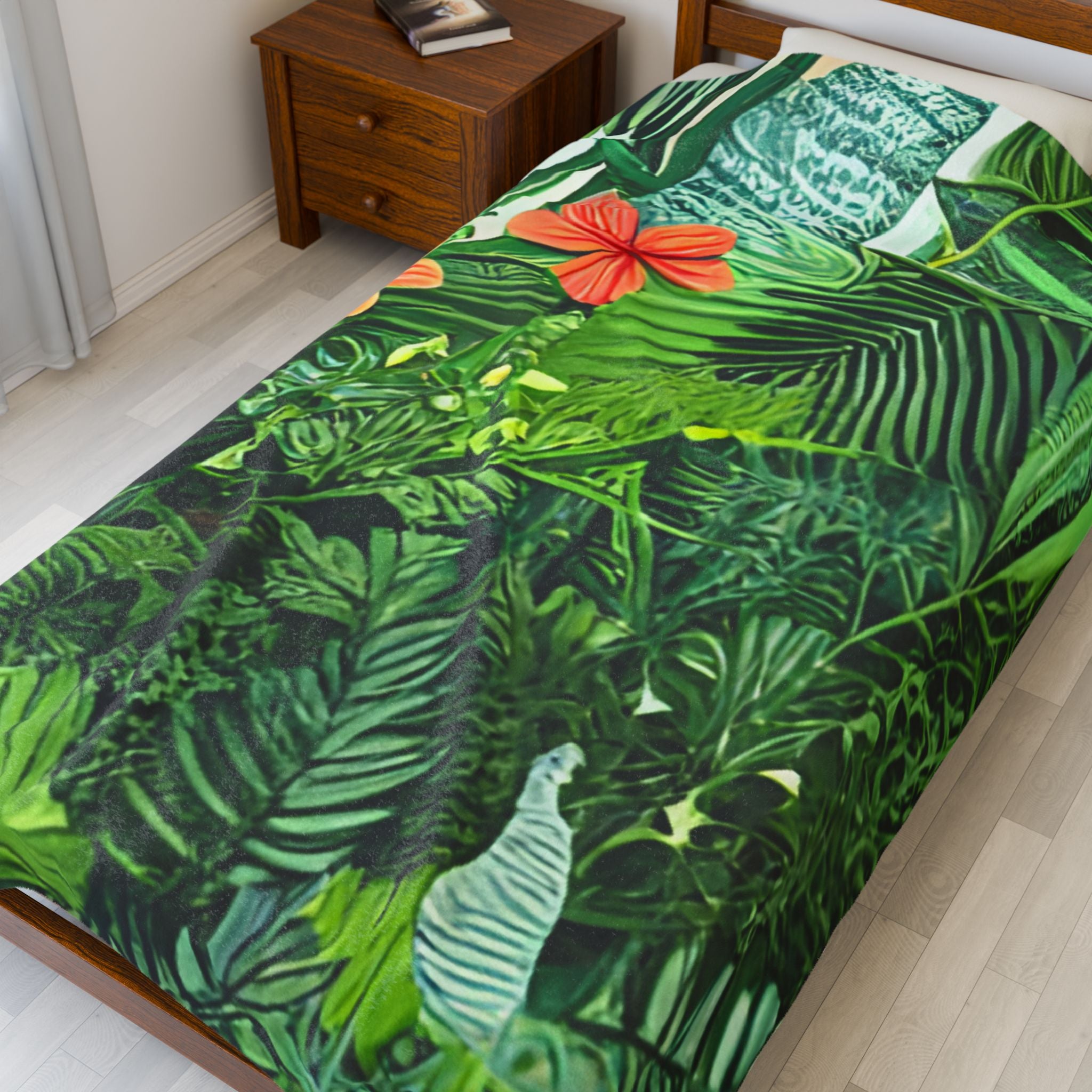 Jungle Zebra Art Velveteen Plush Blanket, Artsulli - Art is Long, Life is Short, All Over Prints, , , , , , , 